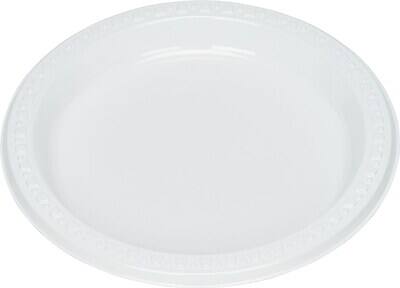 Alt View 2. TABLE MATE - Tablemate 6" Plastic Plates, 125 Plates/Pack - White.