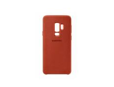 Front. Samsung - Samsung Galaxy S9+ Alcantara Cover I Color: Dark Red - Dark Red.