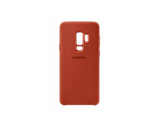 Front. Samsung - Samsung Galaxy S9+ Alcantara Cover I Color: Dark Red - Dark Red.