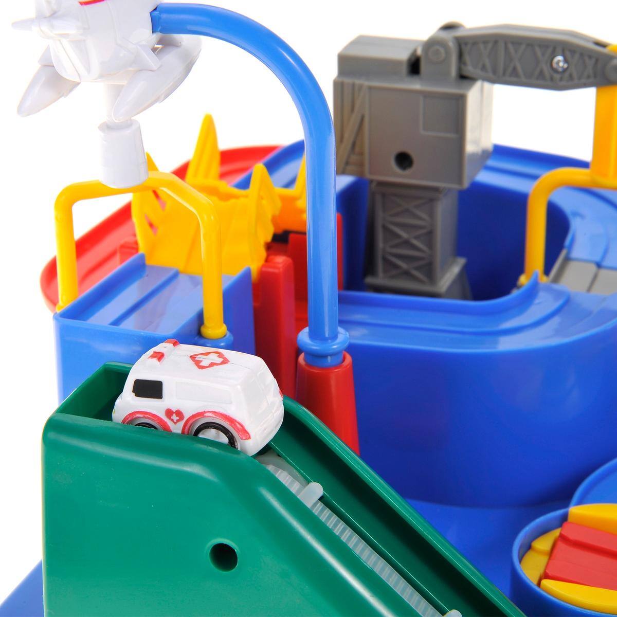 Back. JuzToys - STEM Toys Building Toys For Kids, Race Track Car Adventure, City Rescue with Mini Cars Playset, Magnetic Puzzle Rail Car - Multi.