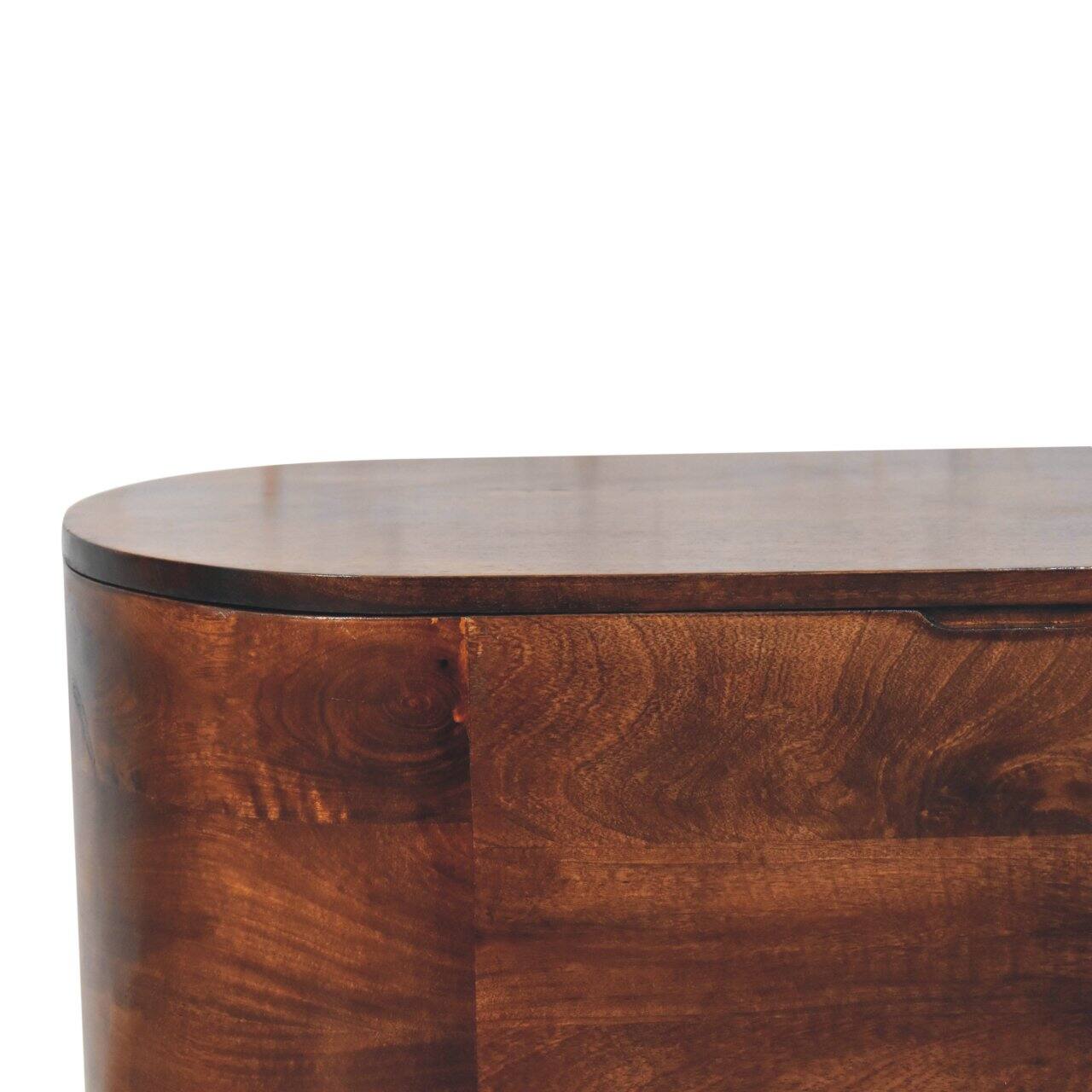 Back. Artisan Furniture - Artisan Furniture Solid Wood Curved California Walnut Blanket Box, Dark Brown - Dark Brown.