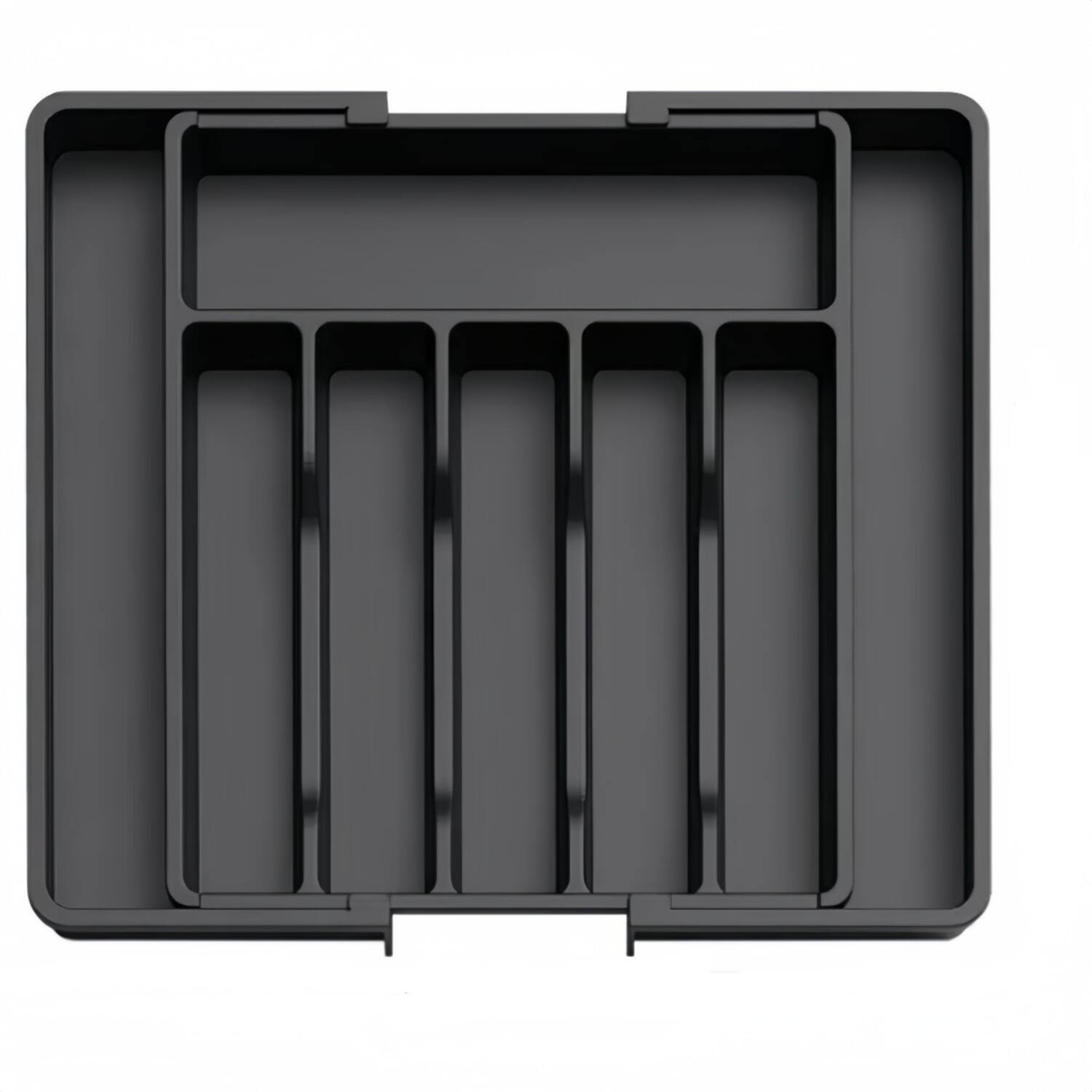 Alt View 5. Giantpower - Silverware Drawer Organizer, Expandable Utensil Tray for Kitchen, Adjustable Plastic Storage for Spoons Forks Knives - BLACK.