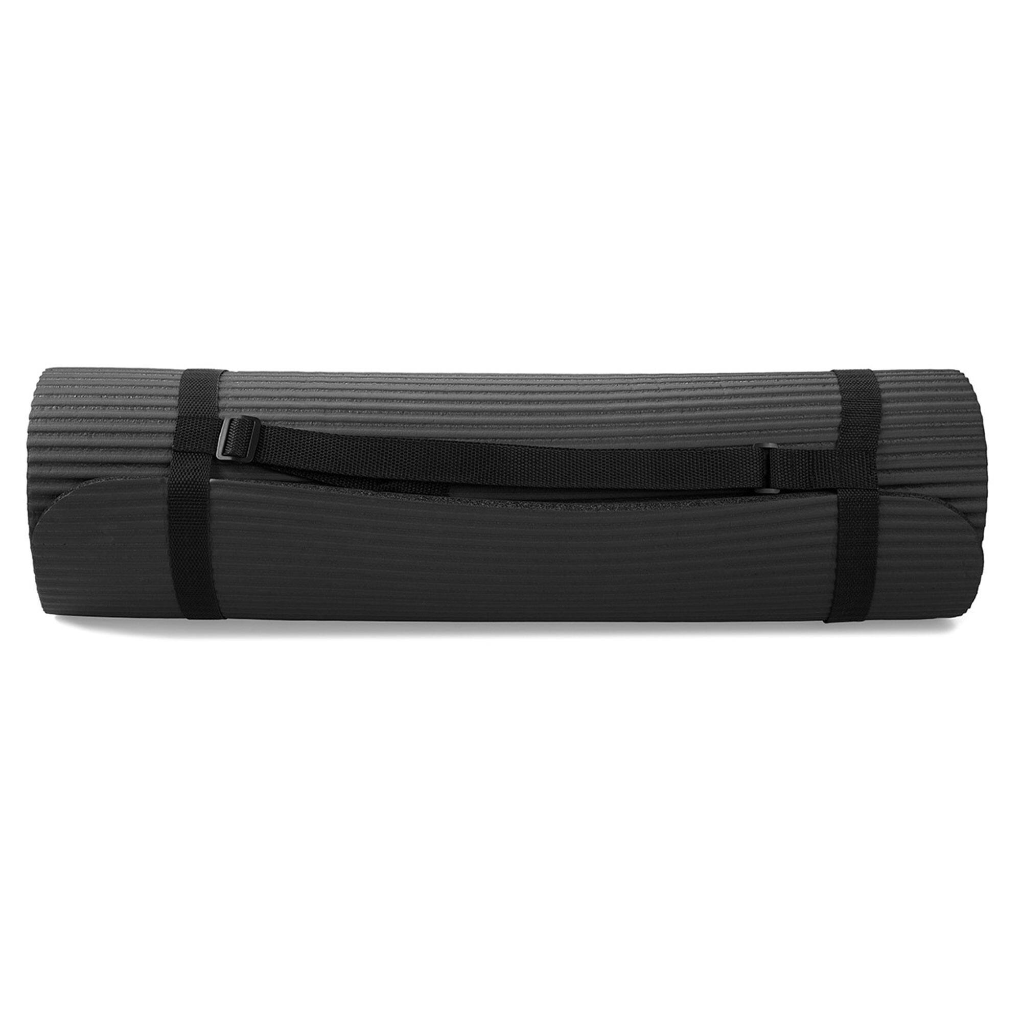 Alt View 4. BalanceFrom Fitness - BalanceFrom Fitness 7 Piece Yoga Set with Mat, Stretch Strap & Knee Pad, Black - Black.