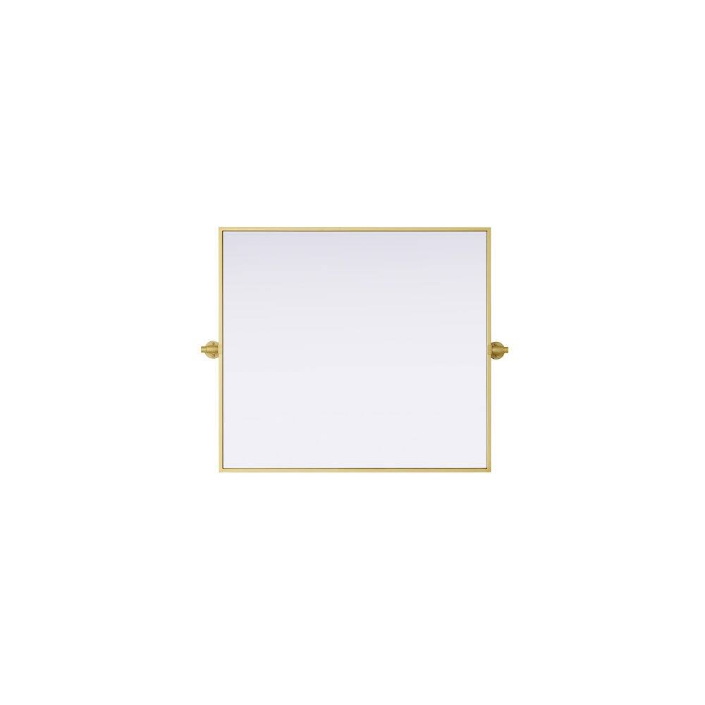 Alt View 3. Elegant Kitchen and Bath - Amoura 27X30 Pivot Mirror In Brass - Brass.