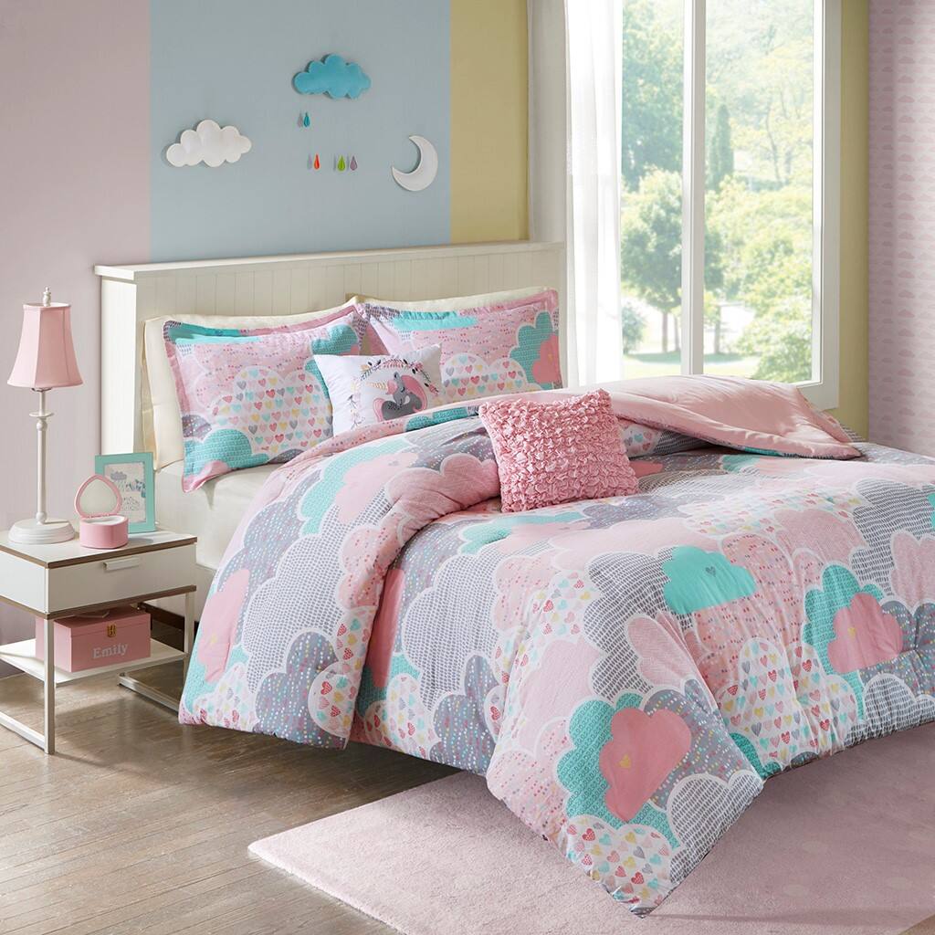 Alt View 4. Gracie Mills - Gracie Mills Eowyn Cotton Printed Comforter Set - Pink.