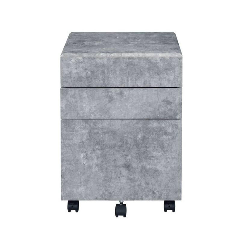 Alt View 1. HTUTWOO - 3-Drawers Storage File Cabinet - Caster Wheels Mobile Pedestal, Wooden Frame Rolling Cabinet, Under Desk File Organizer - Silver.
