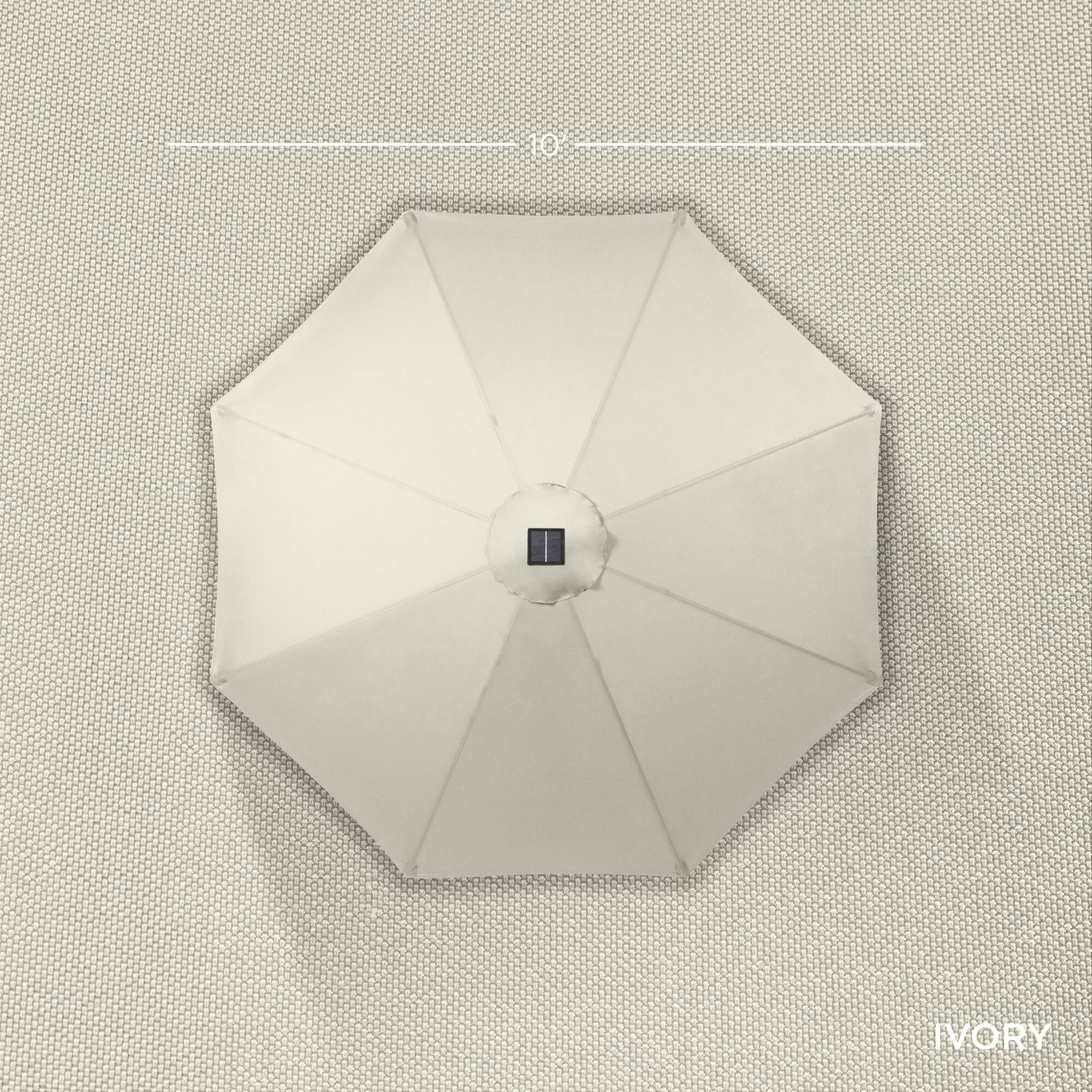 Alt View 3. Best Choice Products - Best Choice Products 10ft Solar LED Lighted Patio Umbrella w/ Tilt Adjustment, UV-Resistant Fabric - Ivory - Ivory.
