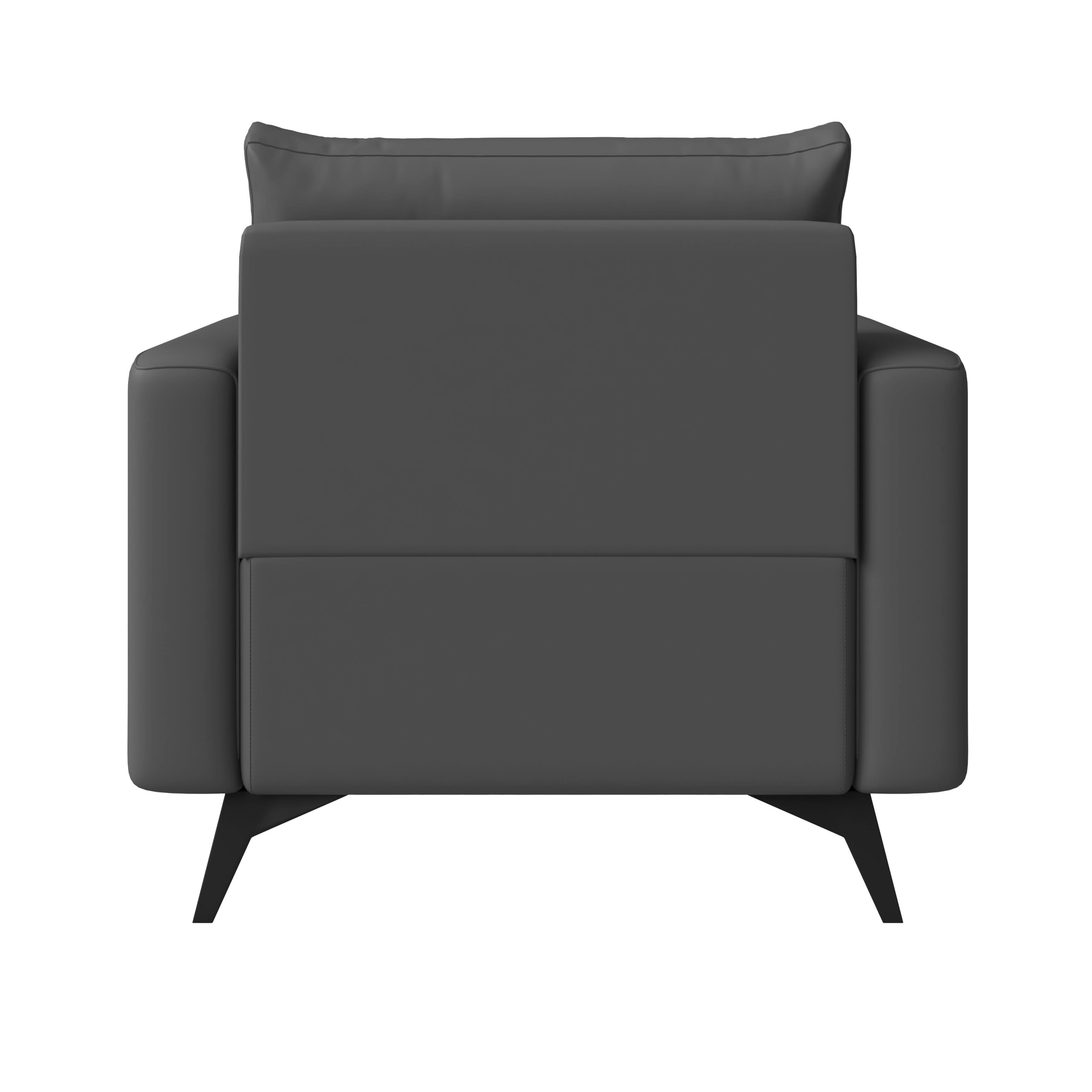 Alt View 4. LeisureMod - Inno Modern Leather Accent Chair, Solid Wood Frame Armchair - Scratch Resistant - Grey.