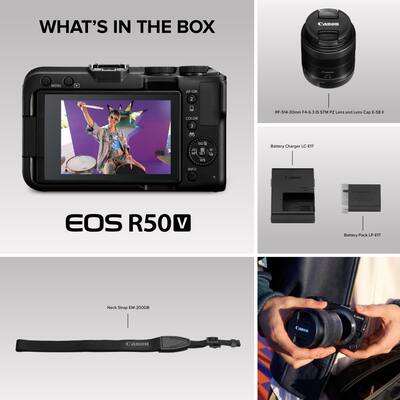 Canon EOS R50 V 4K Video Mirrorless Camera with RF S14 30mm F4 6.3 Canon EOS R50 V 4K Video Mirrorless Camera with RF S14 30mm F4 6.3