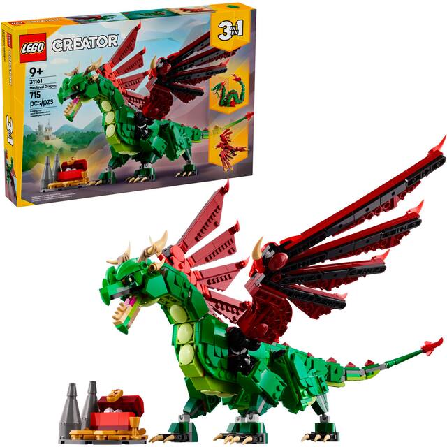 LEGO - Creator 3 in 1 Medieval Dragon Building Toy 31161