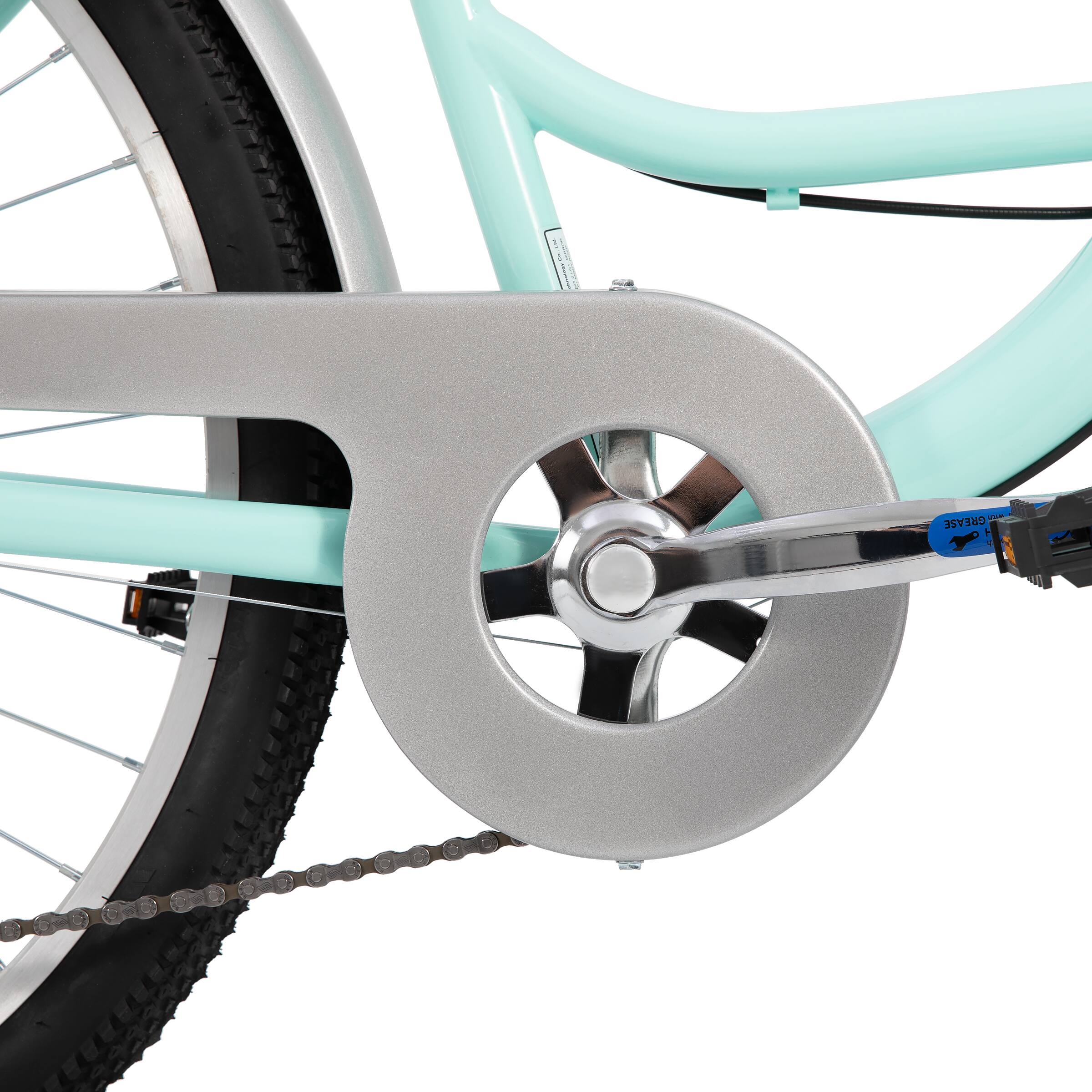 Alt View 5. HILAND - HILAND 26 Inch Beach Cruiser Bike for Adults, 7 Speed Step-Through Women Bicycle with Rear Rack, Hybrid Bike Green - Green.