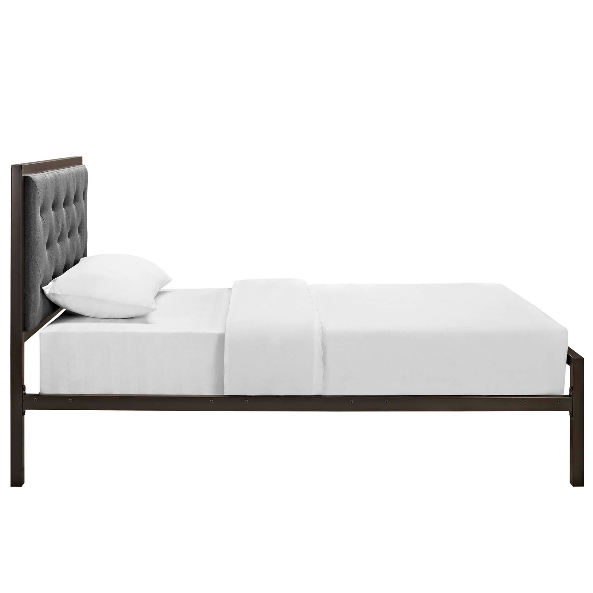 Alt View 5. Modway - Mia Fabric Twin Bed - Gray.