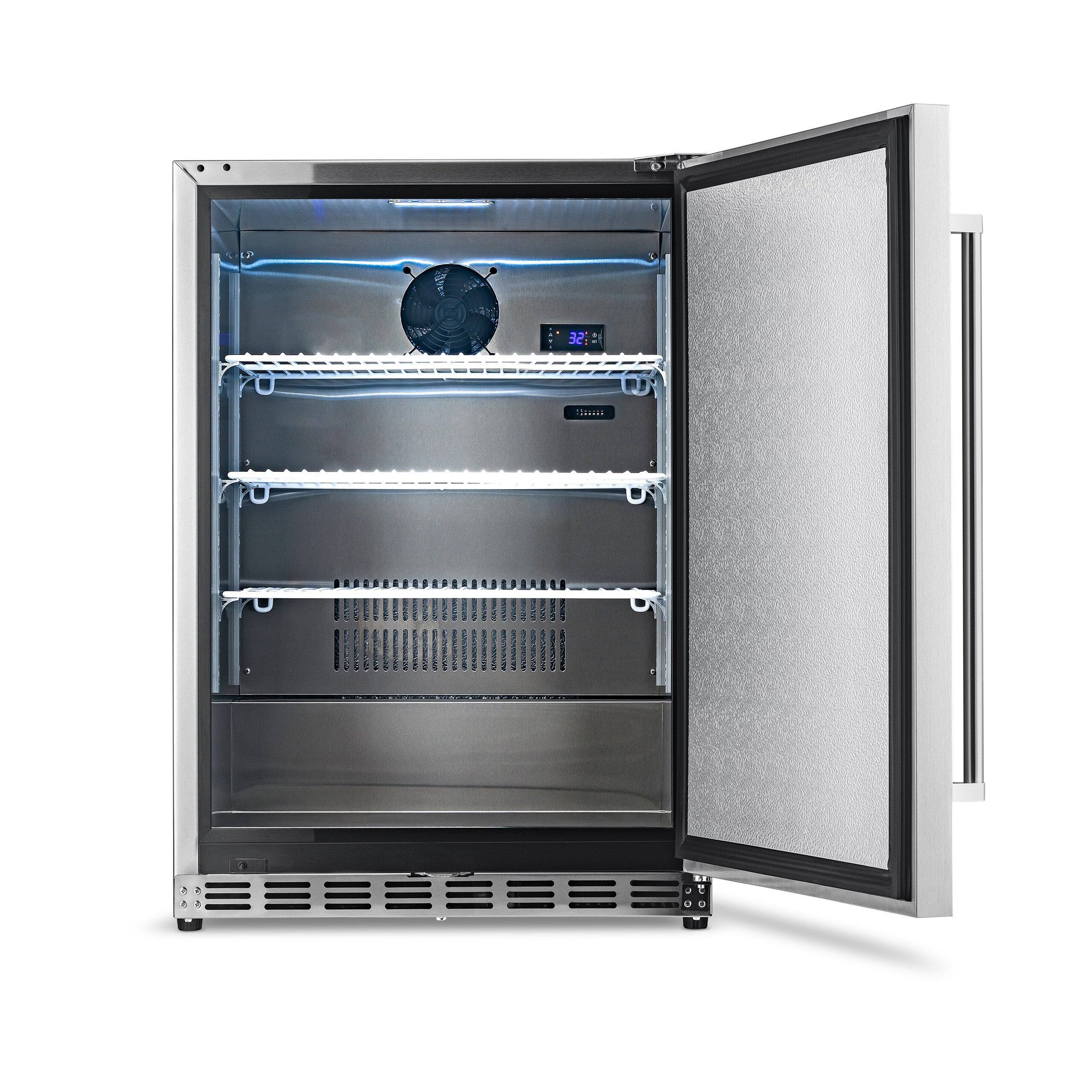 Alt View 10. NewAir - 160-Can Built-In Commercial Grade Wine and Beverage Cooler with Weatherproof Design for Indoor or Outdoor Use - Stainless Steel.