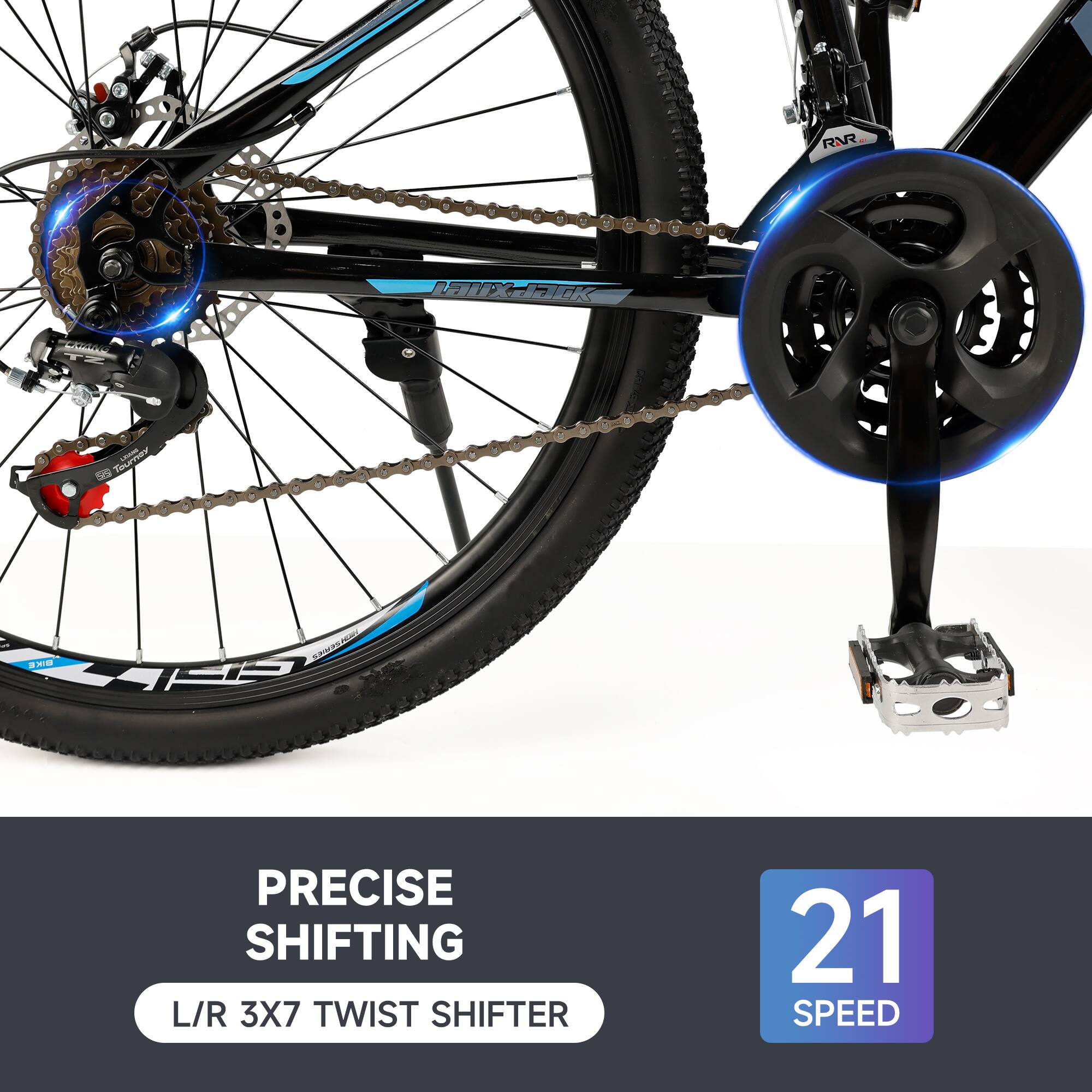 RVR Lauxdark HTK  
To TiLeay  
PRECISE SHIFTING L/R 3X7 TWIST SHIFTER  
21 SPEED