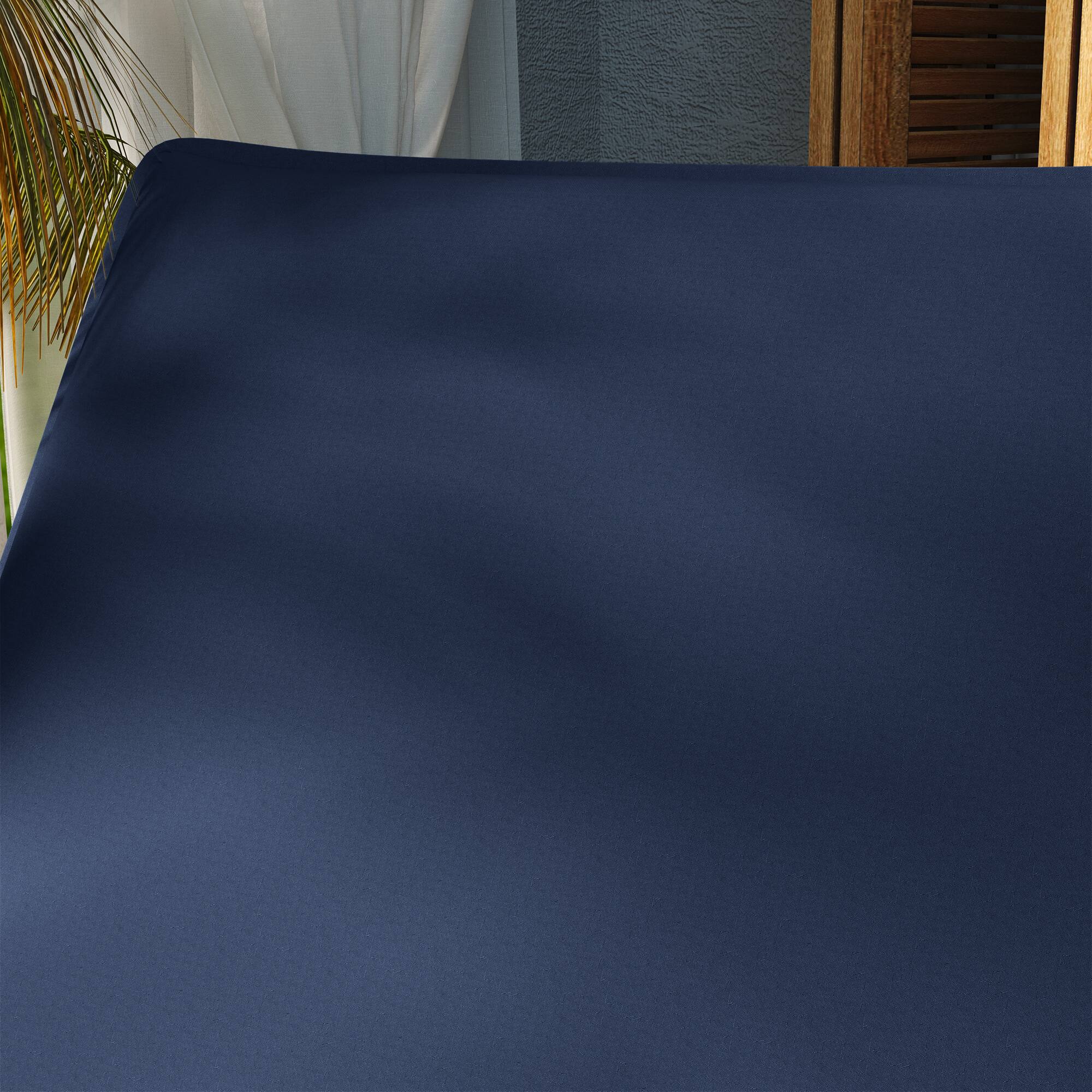 Alt View 8. Outsunny - Outdoor Lounge Chair Cushion Set of 2, UPF50+ 200gsm Fabric and 25D High-Density Foam, 76" x 23" - Navy Blue.