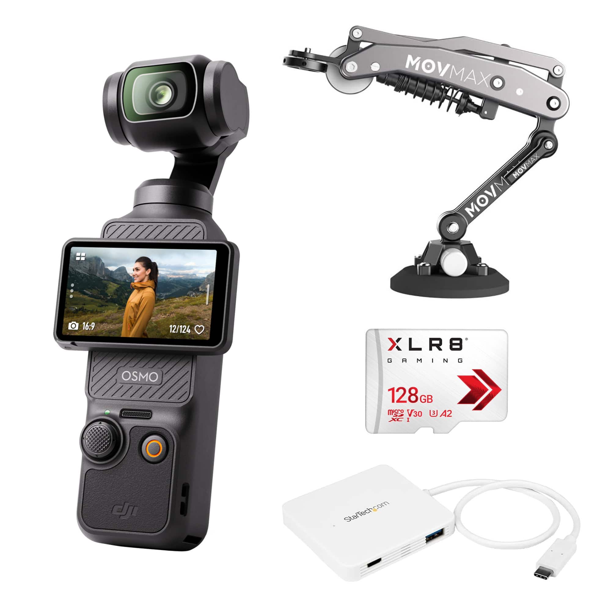 Osmo Pocket 3 with Movmax Blade Arm for DJI Pocket 3, Insta 360, Mobile Phone bundle