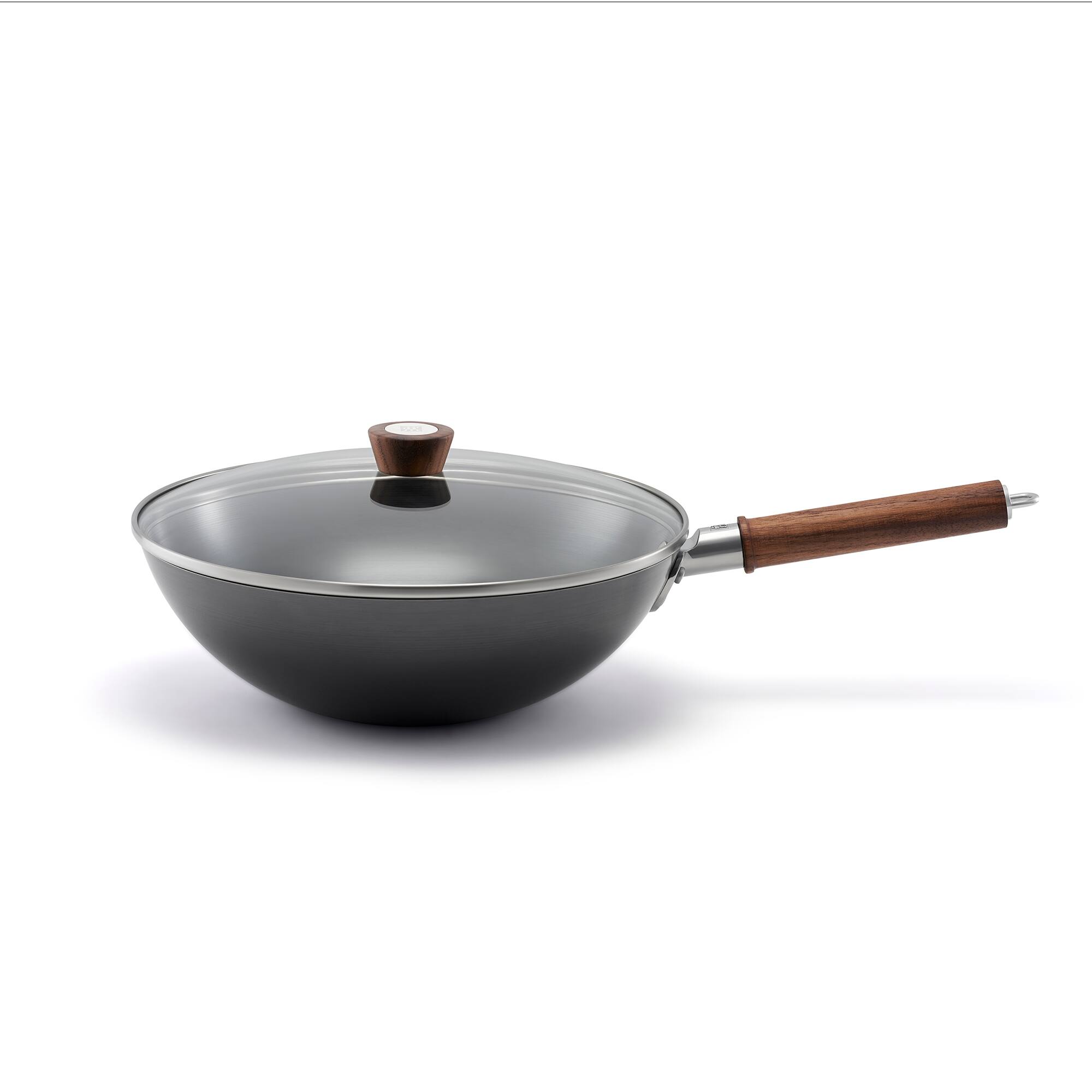 Front. ZWILLING - ZWILLING Dragon 12-inch Carbon Steel Wok with Lid - Black.