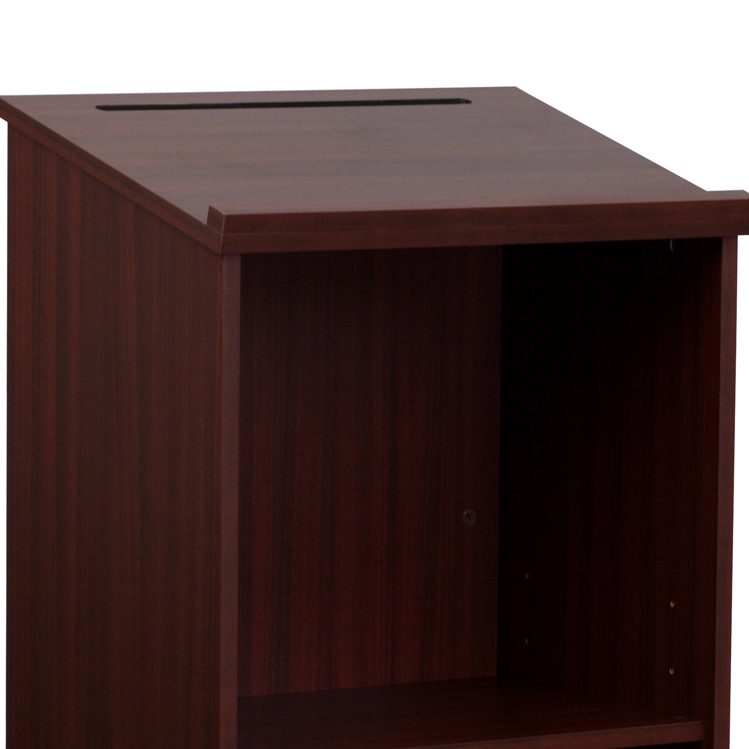 Alt View 9. Emma + Oliver - Stand-Up Wood Lectern / Restaurant Host Station - Mahogany.