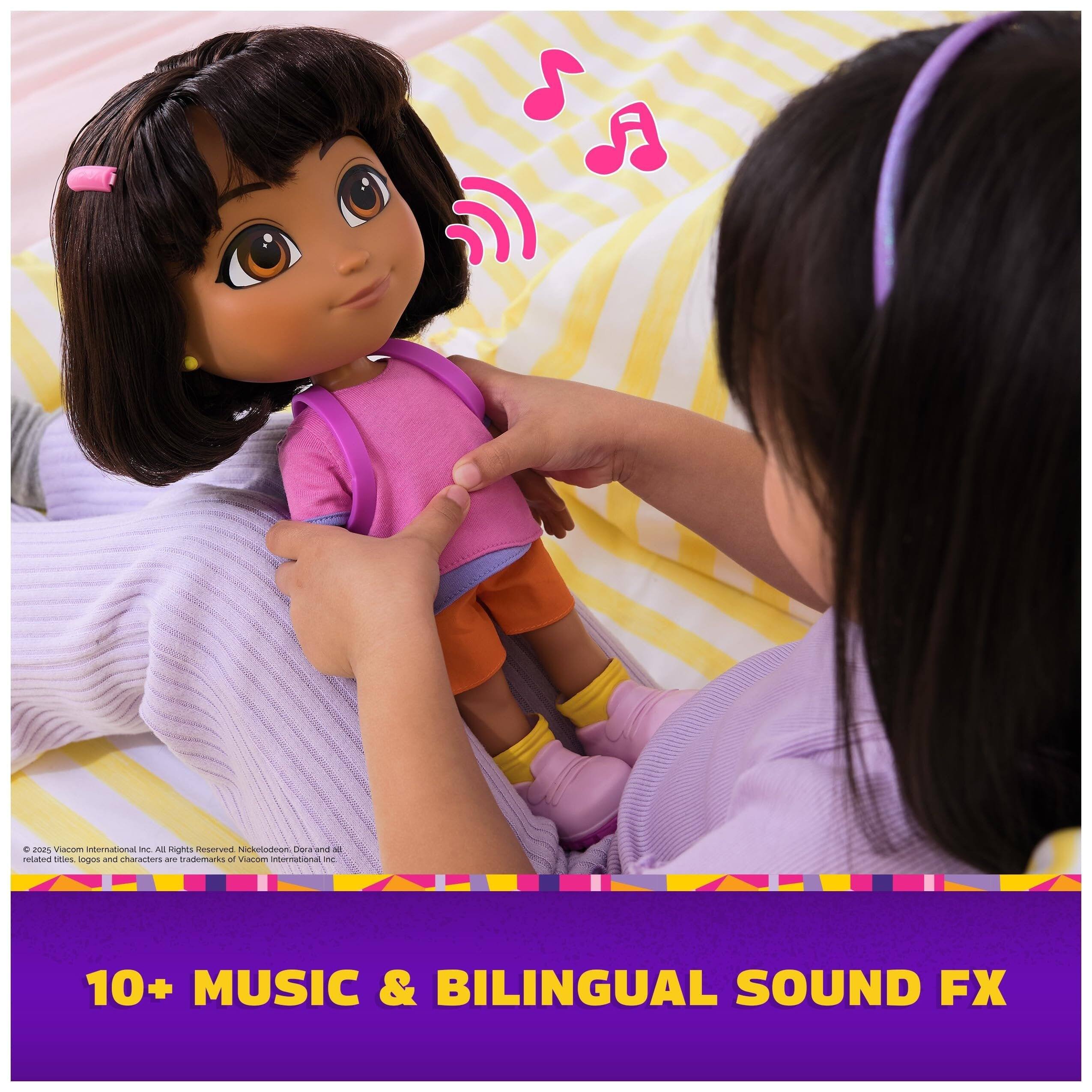 © 2023 Viacom International Inc. All Rights Reserved. Nickelodeon, Dora and all related titles, logos and characters are trademarks of Viacom International Inc.

10+ MUSIC & BILINGUAL SOUND FX