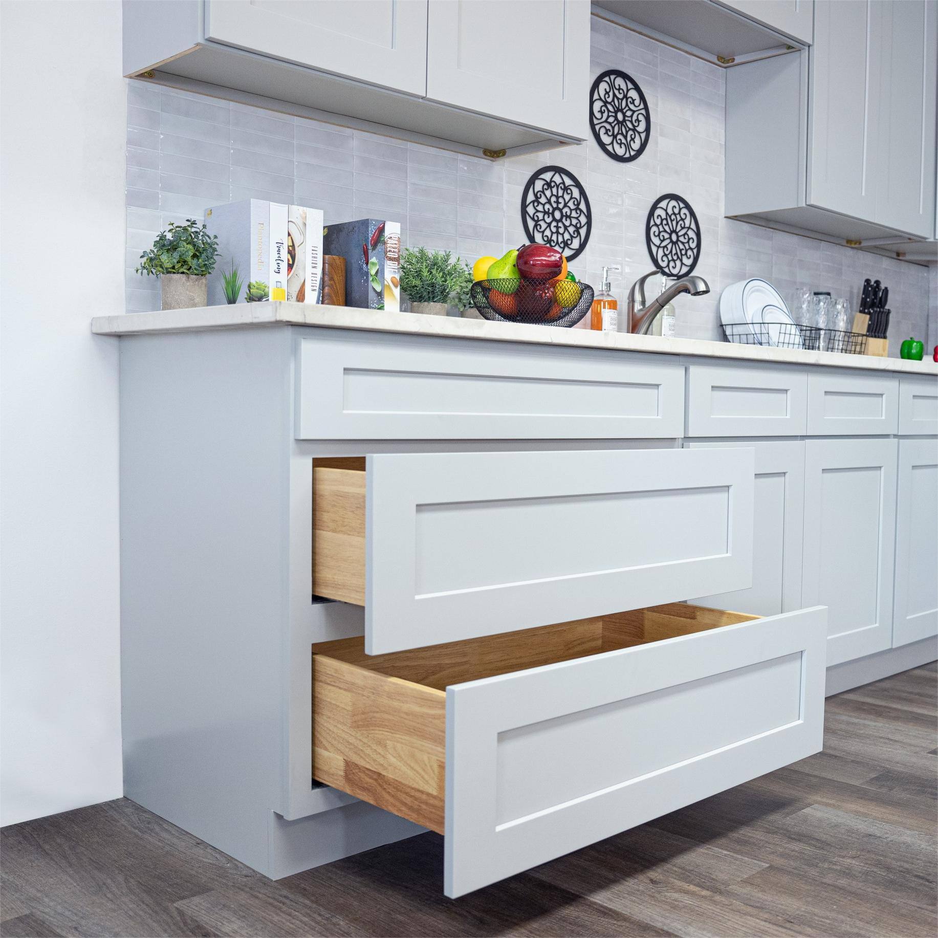 The text on the image reads:

"Kitchen
Cooking
Healthy
Living"