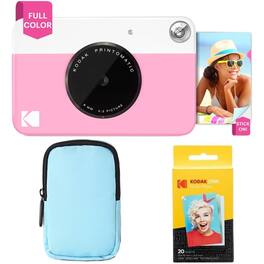 Kodak - Printomatic Instant Print Camera Bundle with Case & 20-Pack Zink Photo Paper - Pink