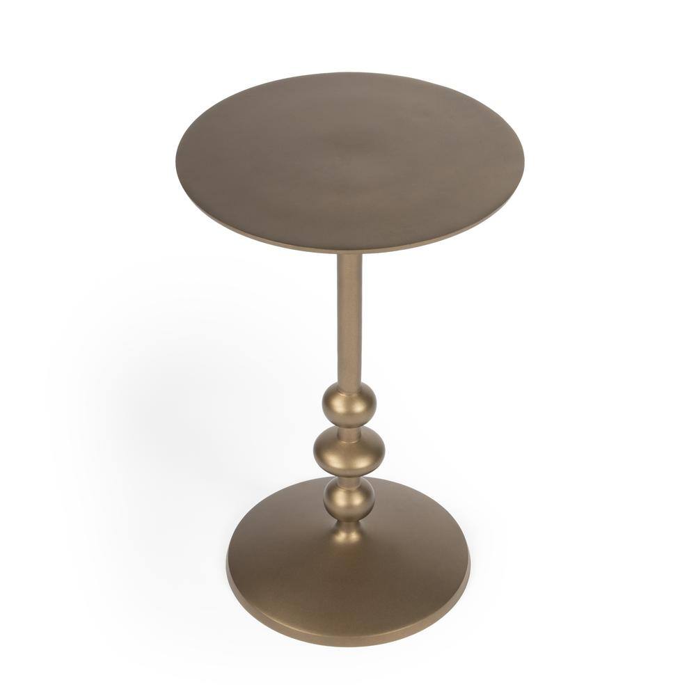 Alt View 3. Butler Specialty - Zora Round Pedestal Side Table - Gold.