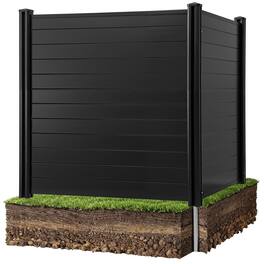 VEVOR - 2 Panels Outdoor Privacy Screen, 48 x 48 in Air Conditioner Fence with 27.6 in Ground Stakes, Pool Equipment Enclosure - Black