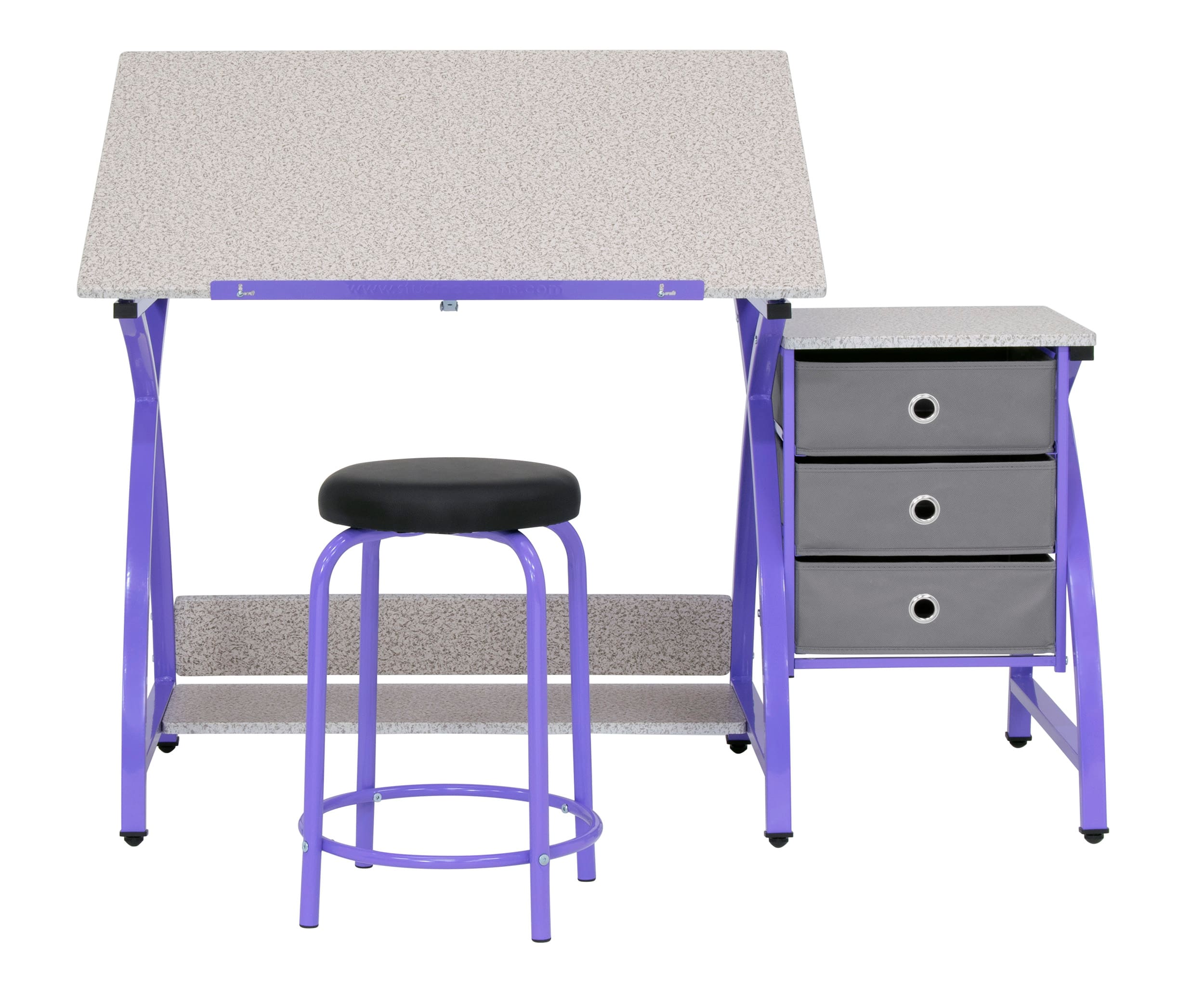 Front. Studio Designs - Comet Center Craft Desk - Purple/Gray.