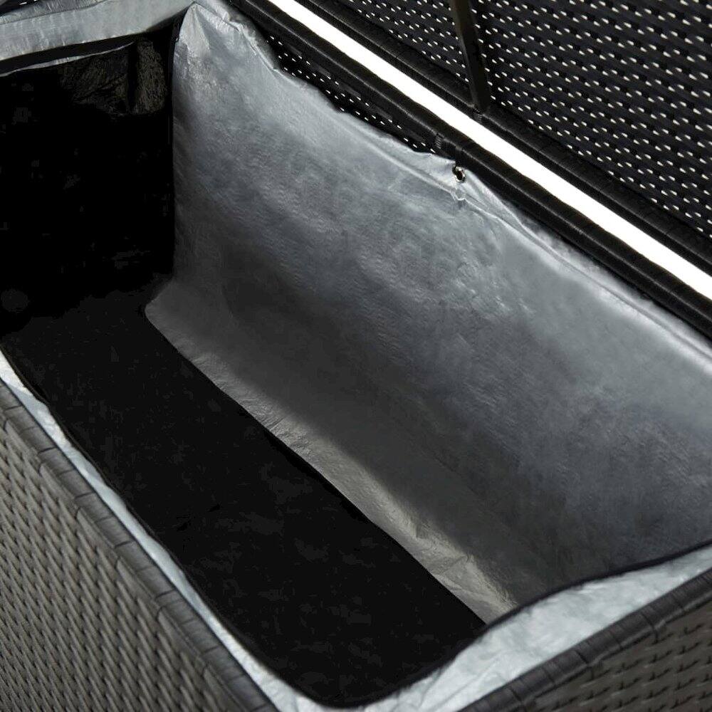 Alt View 2. vidaXL - vidaXL Patio Storage Box Poly Rattan Black - Black.