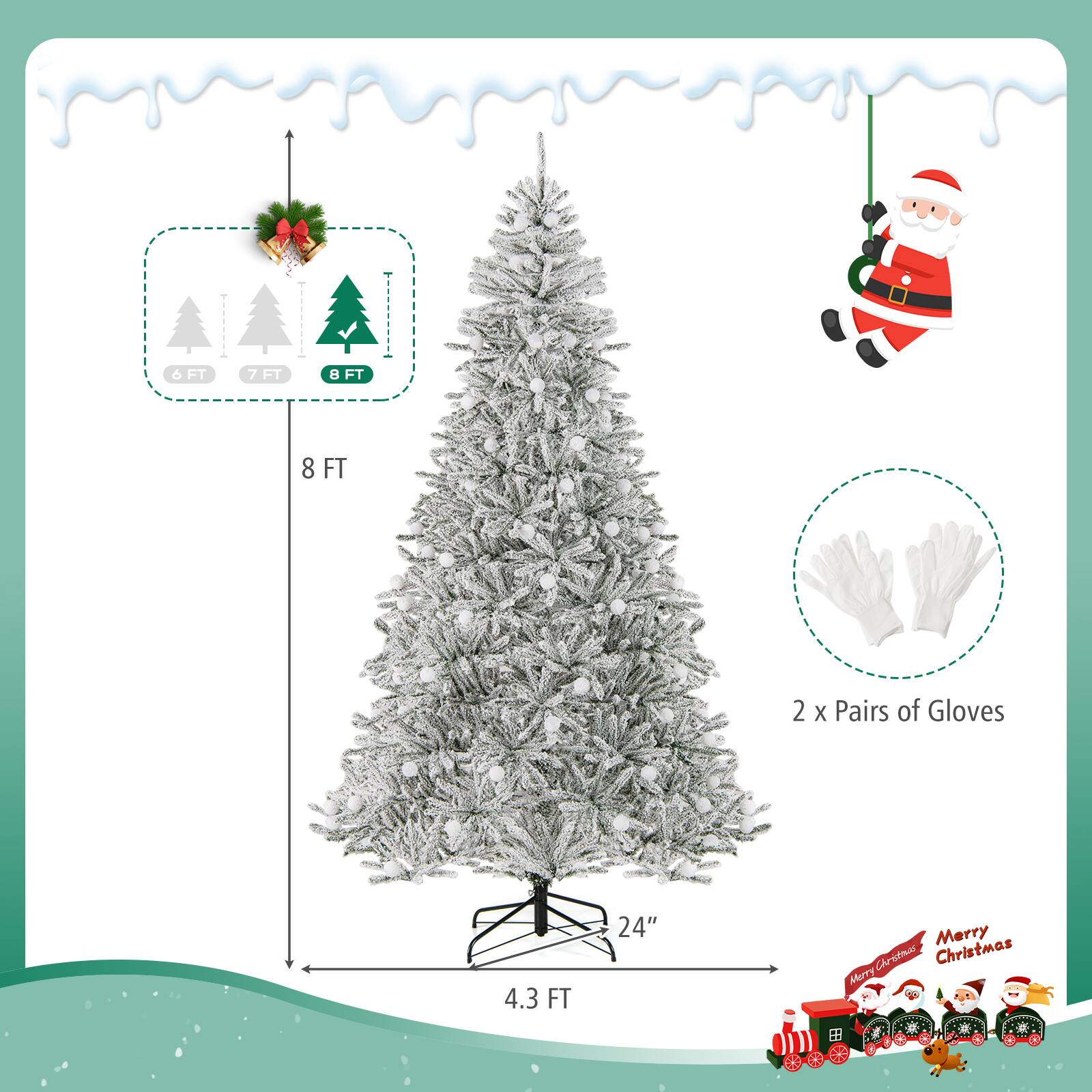 6FT  
7FT  
8FT  
8 FT  
2 x Pairs of Gloves  
4.3 FT  
24"  
Merry Christmas Merry Christmas