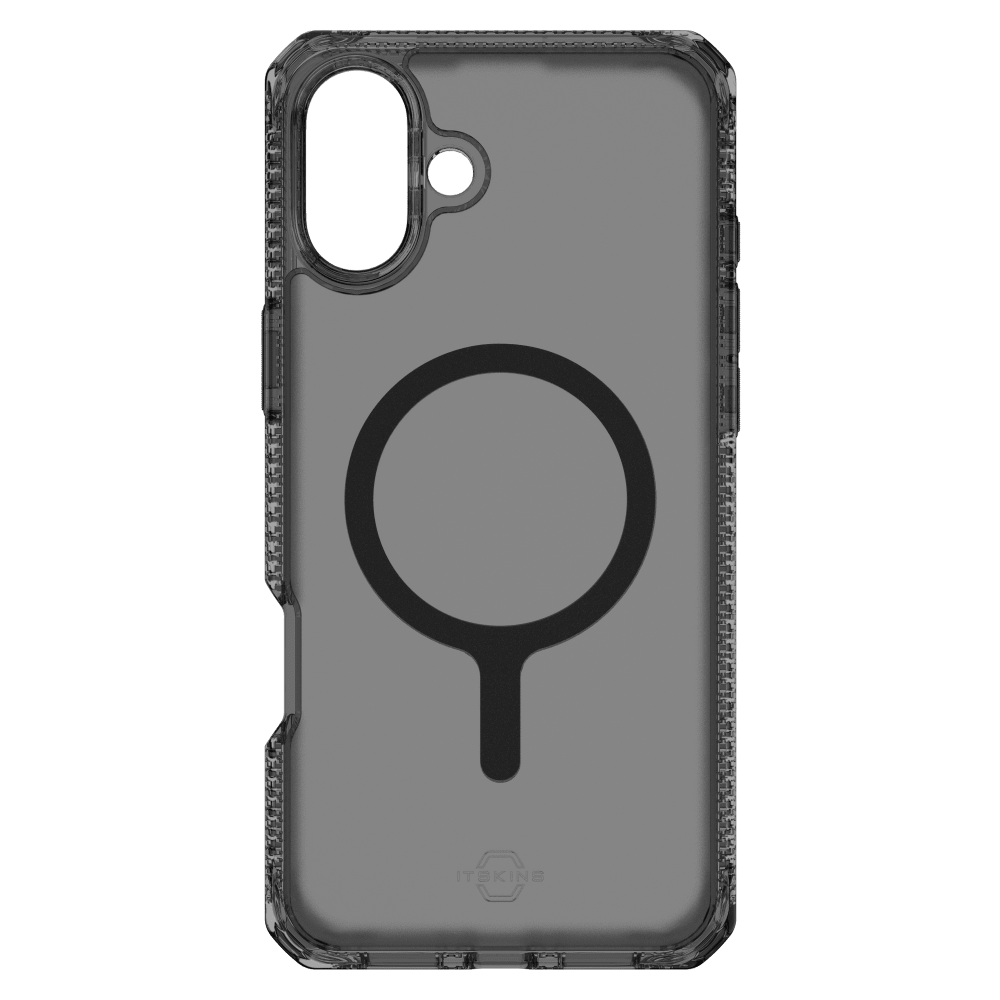 Alt View 3. Itskins - ITSKINS Hybrid_R // Vapor Case for MagSafe for Apple iPhone 16 Plus - Smoke - Black.