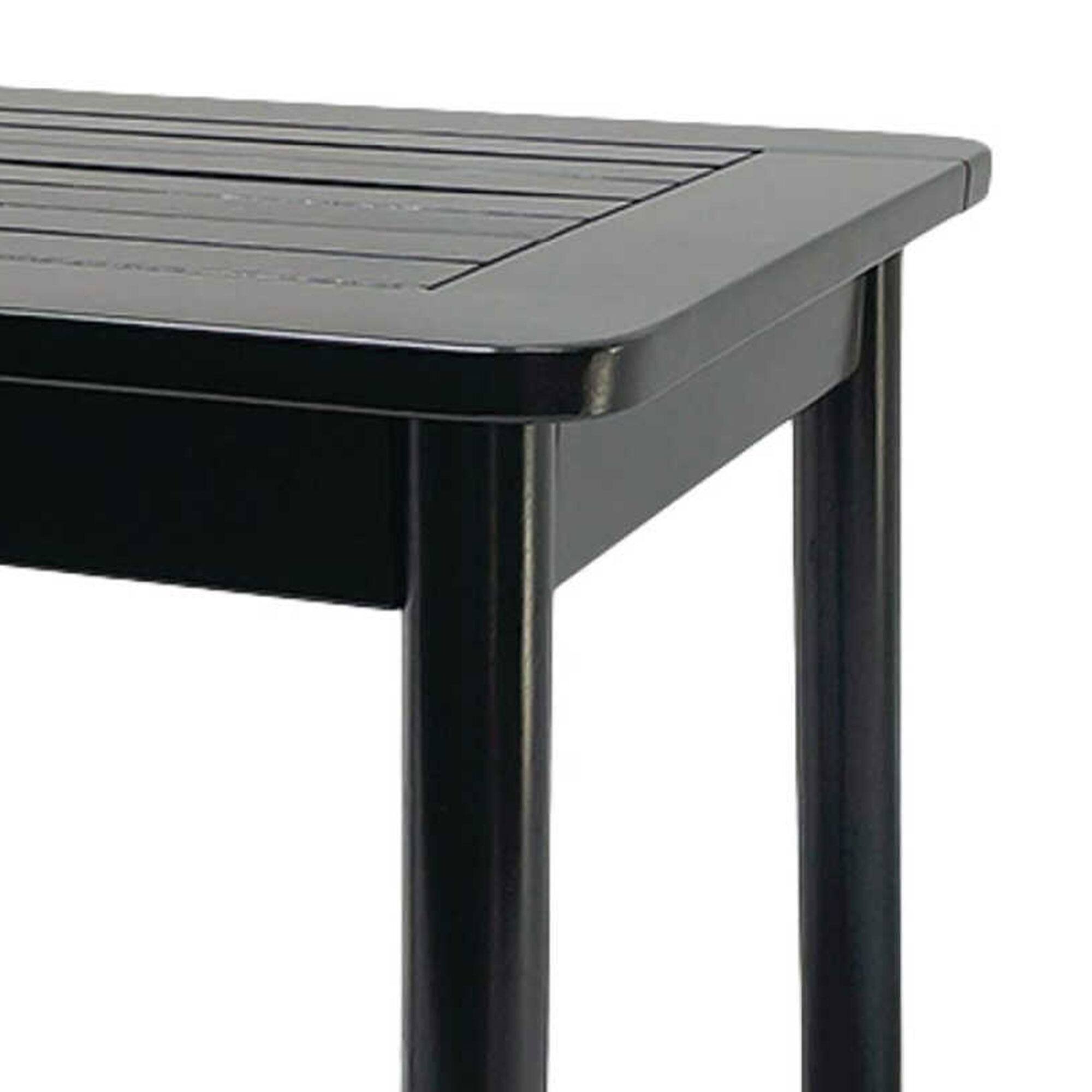 Alt View 4. Jack Post - Jack Post Farmhouse Outdoor Hardwood Square Patio Dining Side End Table, Black - Black.