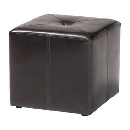 Baxton Studio - Aric Bonded Leather Ottoman - Dark Brown