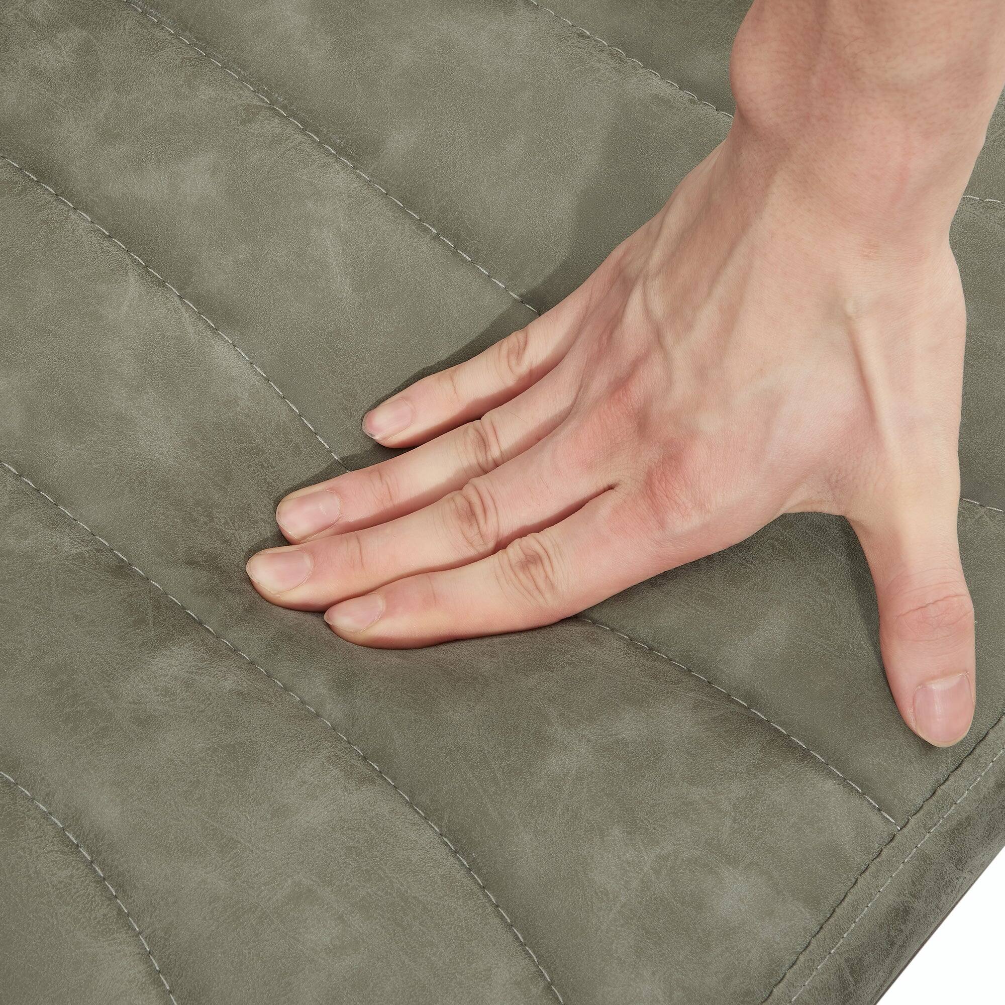 Left. Vecelo - Set of 4 Adjustable Swivel Bar Stools - PU Leather Seat, 360° Rotation, Height 35.4"-43.7", 330lb Capacity - Dark Grey.