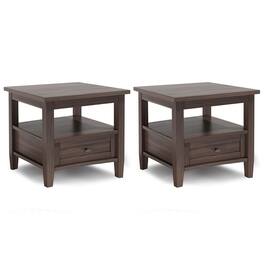Simpli Home - Warm Shaker 20 inch End Table (Set of 2) - Warm Walnut Brown