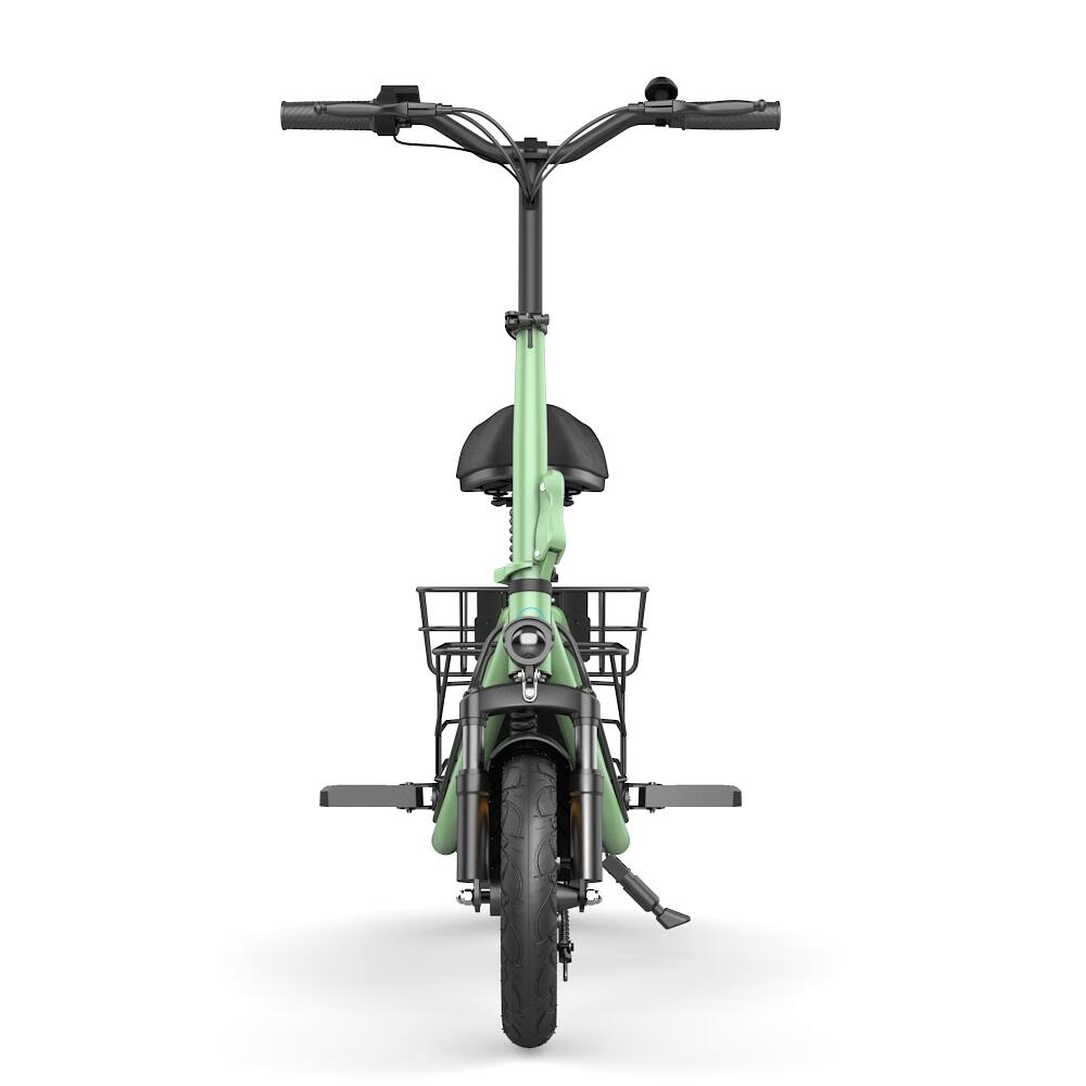 Back. MIHOVER - 500W Electric Scooter with Seat for Adults, 19 MPH, 12-Inch Tires, Dual Shock Absorbers, 36V 10.4Ah, 265lb. Capacity - Green.