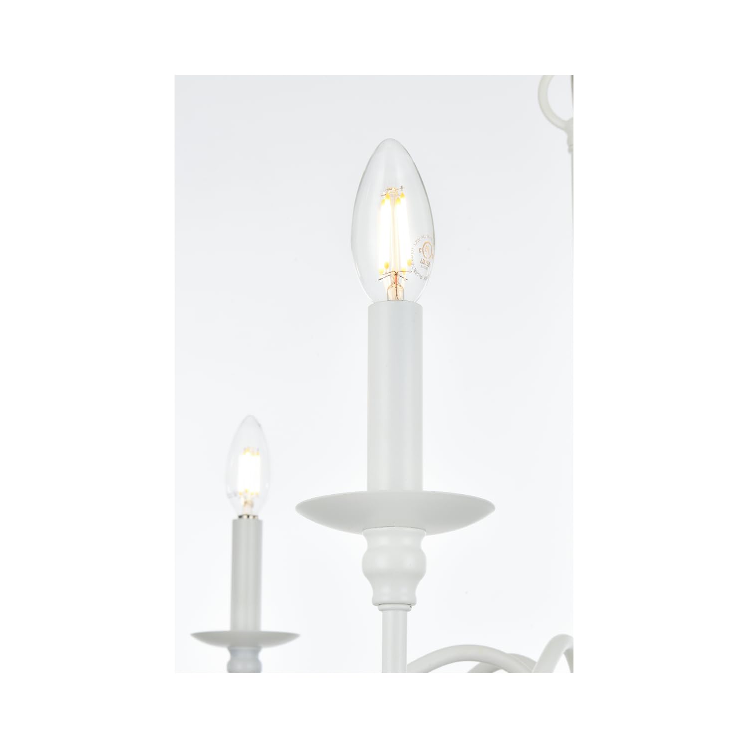 Alt View 1. Living District - Rohan 42 inch chandelier in White - White.