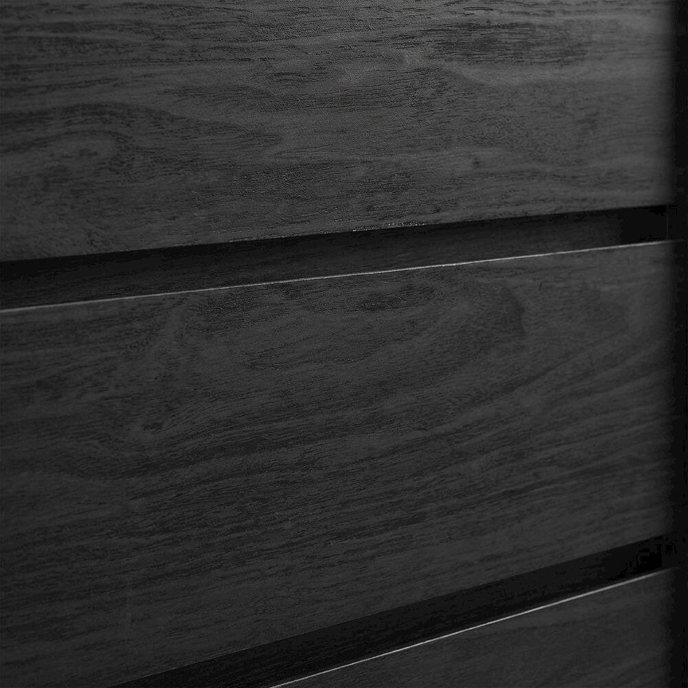 Back. FurniFact - Wooden Nightstand in Black Finish with Sleek Design and Easy-To-Access Drawer - Black.
