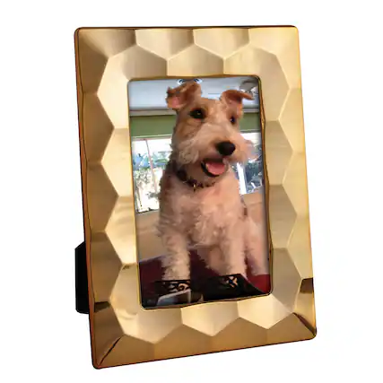 Front. Jiallo - Gold finish 4x6" prism frame - Gold.