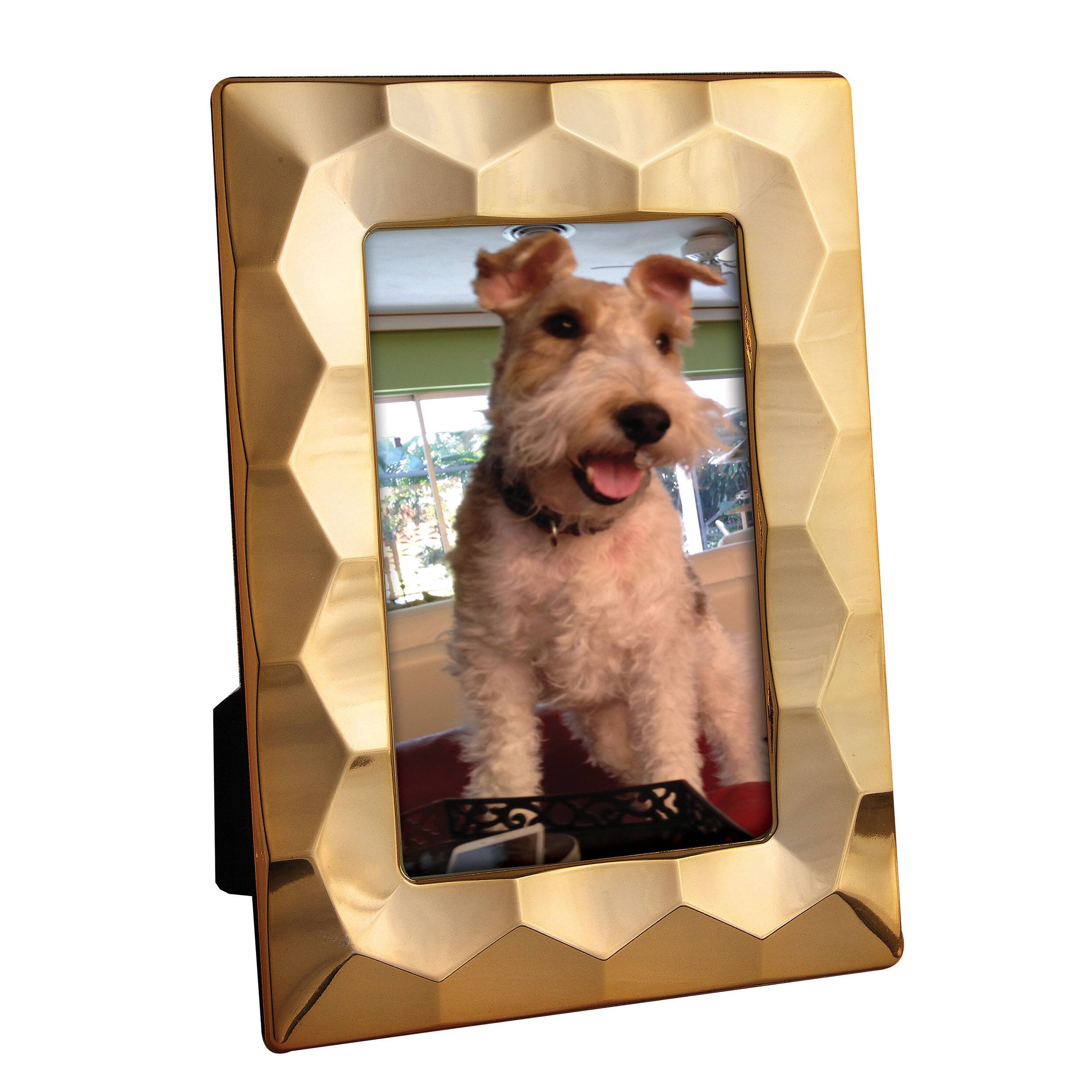 Front. Jiallo - Gold finish 4x6" prism frame - Gold.