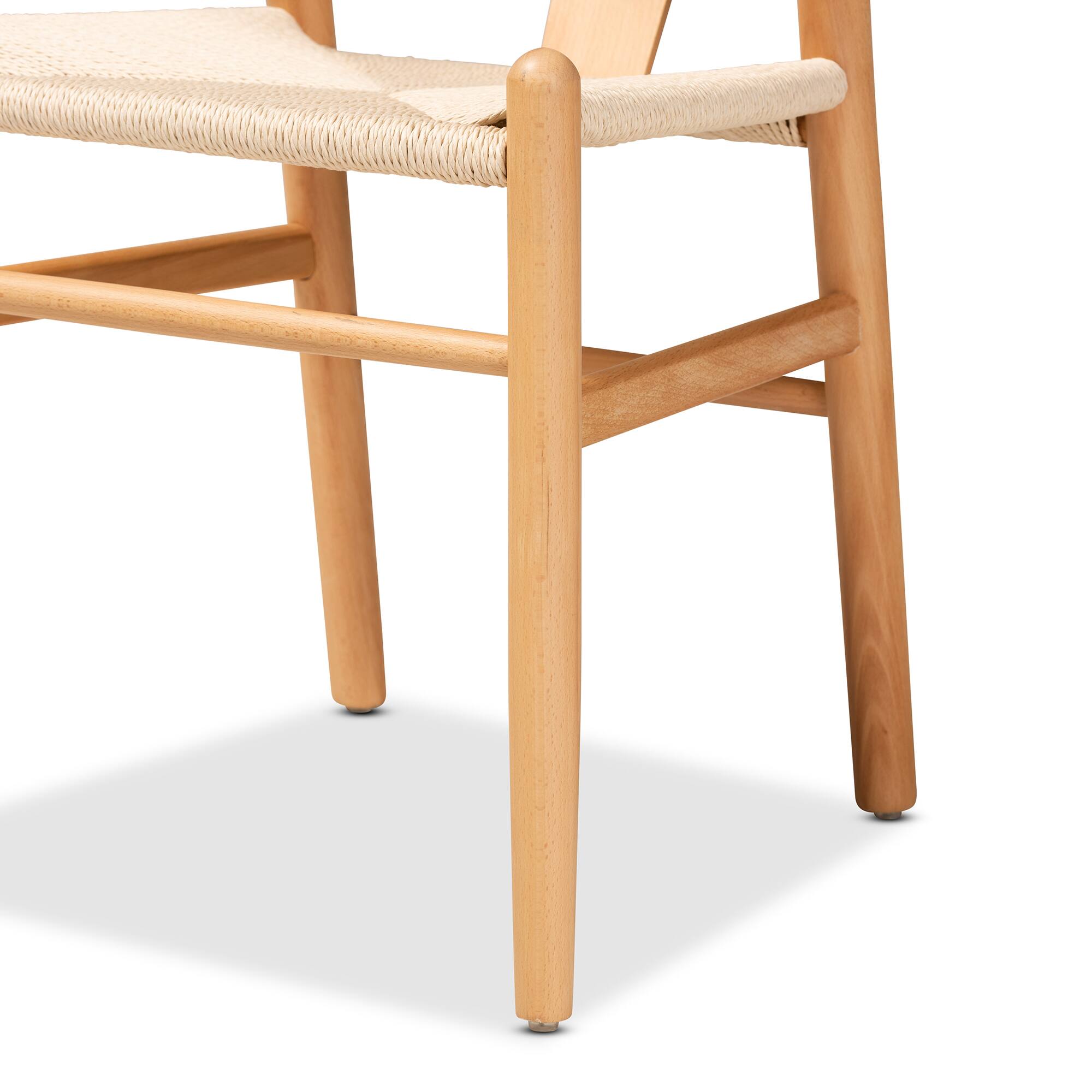 Alt View 1. Baxton Studio - Paxton Modern and Contemporary Finished Wood 2-Piece Dining Chair Set - Beige/Oak Brown.