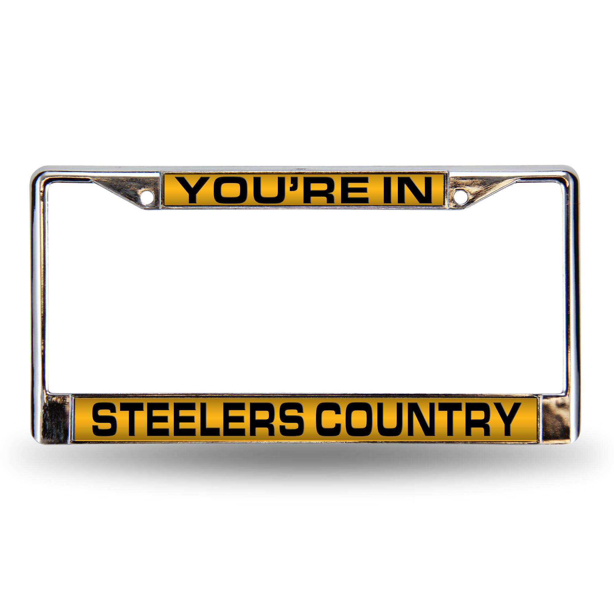 Pittsburgh Football Steelers Chrome Metal License Plate Frame Holder