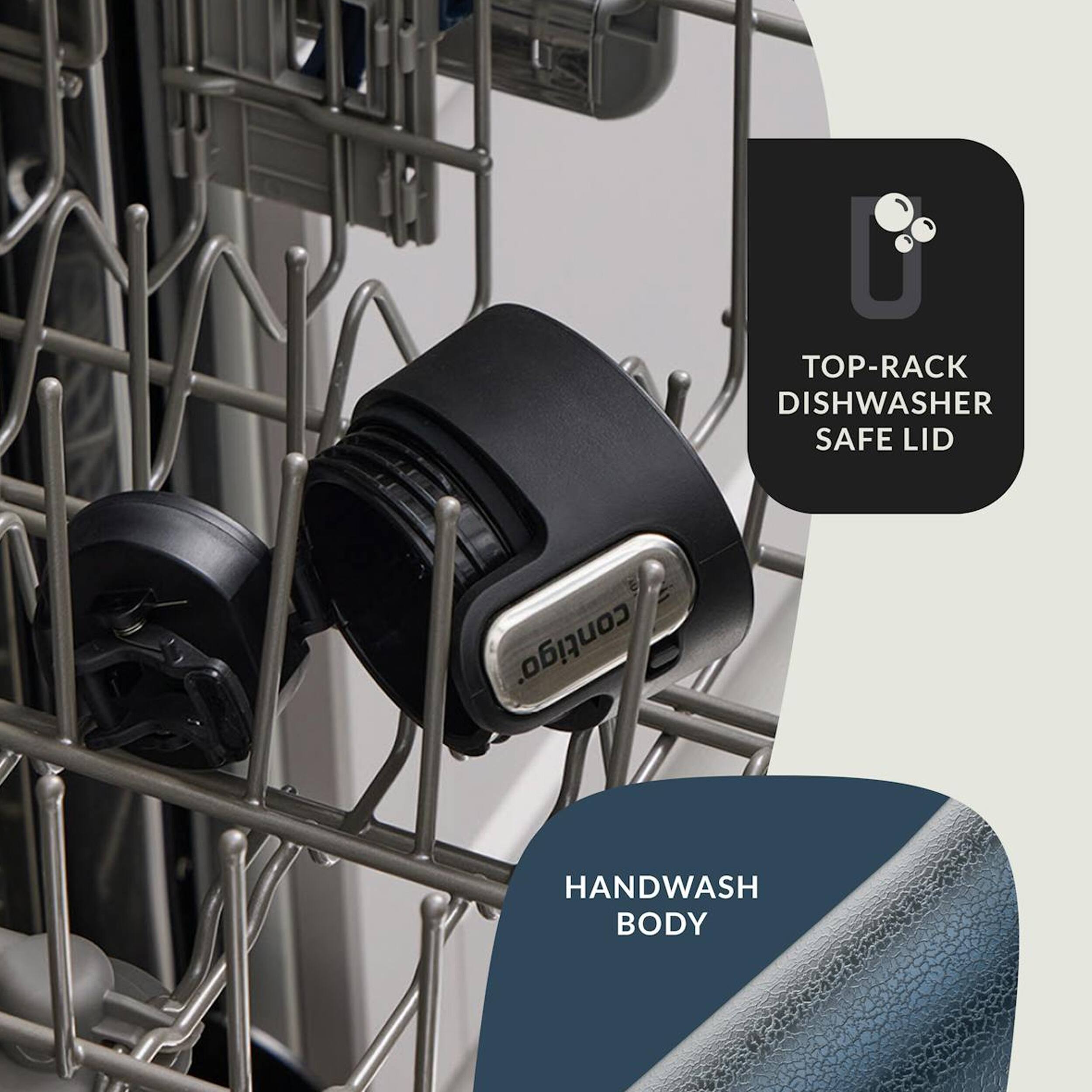 TOP-RACK DISHWASHER SAFE LID  
HANDWASH BODY