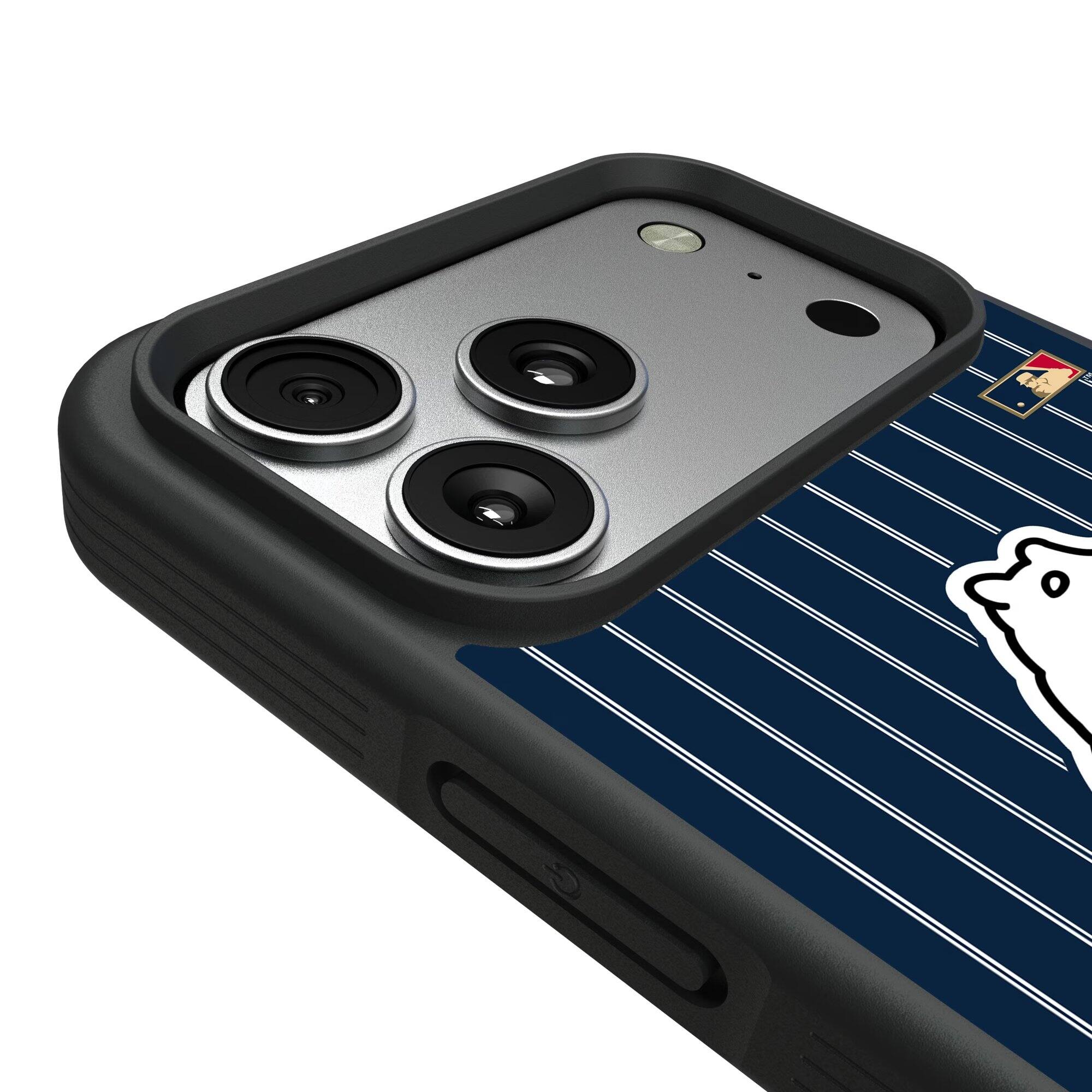 Alt View 2. Keyscaper - Chicago Cubs Bump Case with 8.2ft Drop Protection - 15 Pro Max - Multicolor.