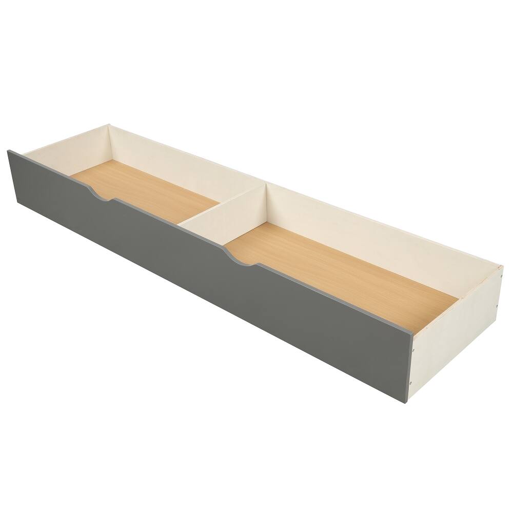 Alt View 10. Loheer - Loheer Twin over Full Bunk Bed with Stairs and Storage Drawers Gray - Gray.