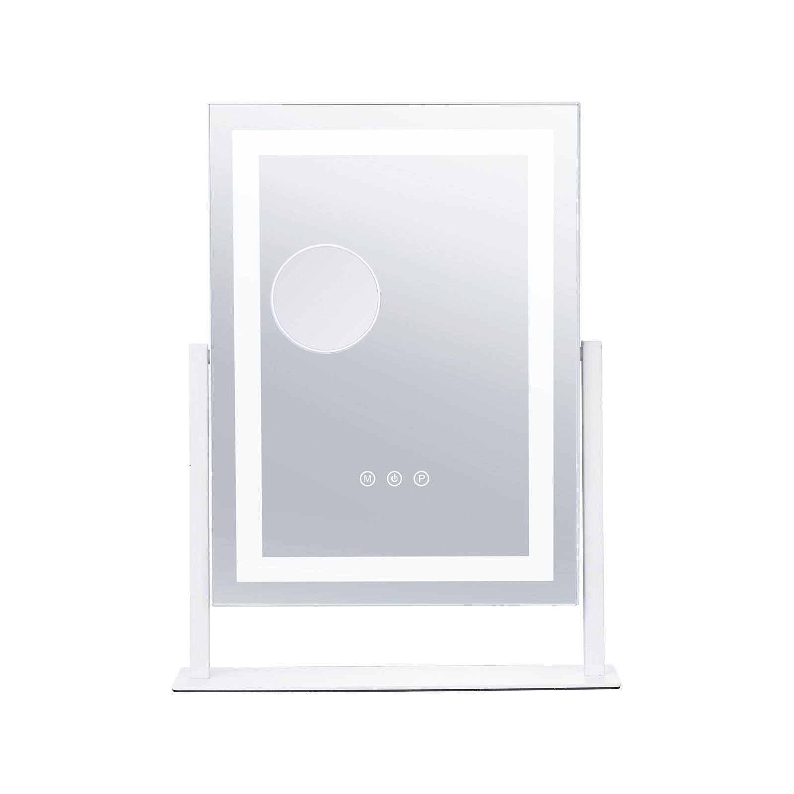 Alt View 5. VEVOR - Vanity Mirror with Lights, Three Color Lighting Modes, Lighted Makeup LED Mirror, and 5X Magnification Mirror - White.