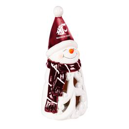 Evergreen Enterprises - Washington State Cougars LED 8" Snowman Lit Garden Statue - Red