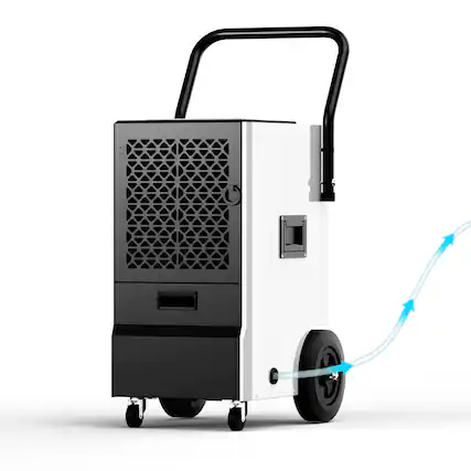 Front. SIMZLIFE - 110 pt. 5000 sq. ft. Commercial Dehumidifier for Drying Basement, Warehouse and Factory with Drain Hose in Whites - White.