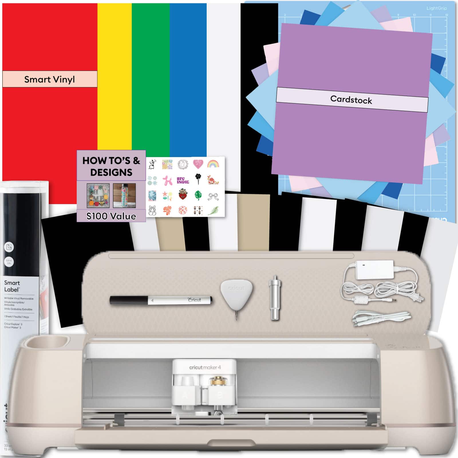 Cricut Maker 4 Cutting Machine with Variety Materials Bundle z20