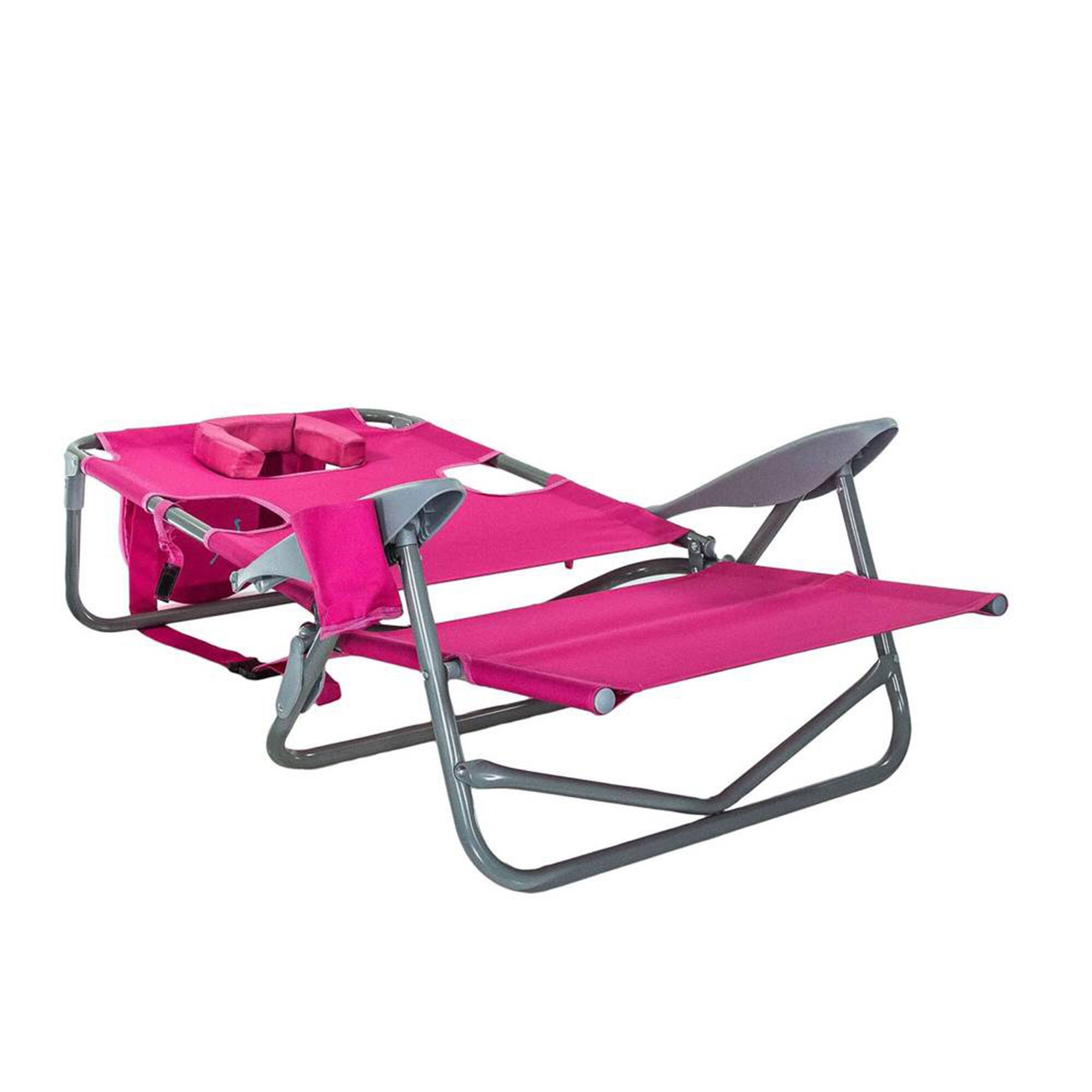 Alt View 5. Ostrich - Ostrich On-Your-Back Outdoor Reclining Beach Lounge Pool Camping Chair, Pink - Pink.